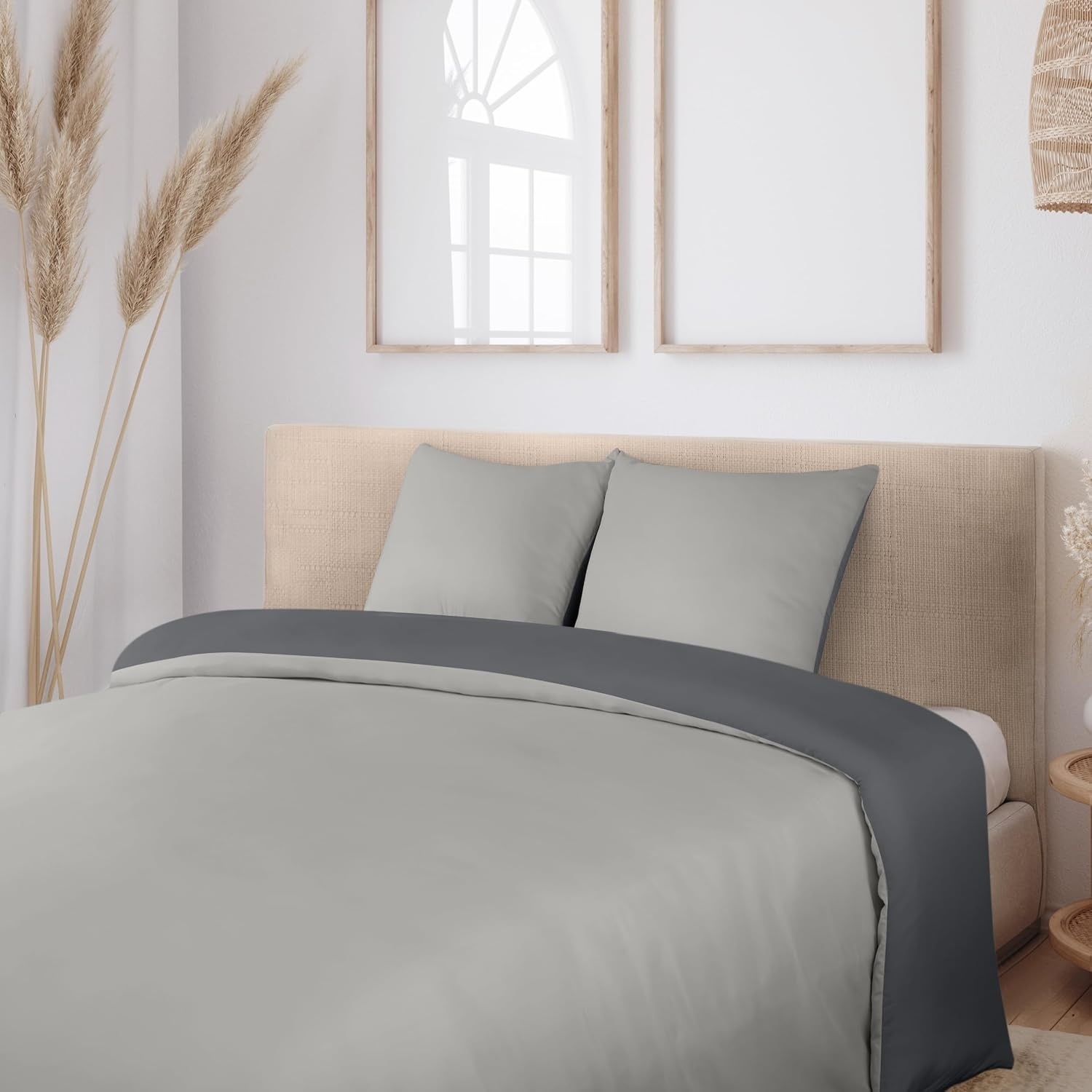 image:imageUtopia Bedding Bettwsche 135x200 cm 1 Kissenbezug 80x80 cm BlaugrnDunkelgrauHellgrau