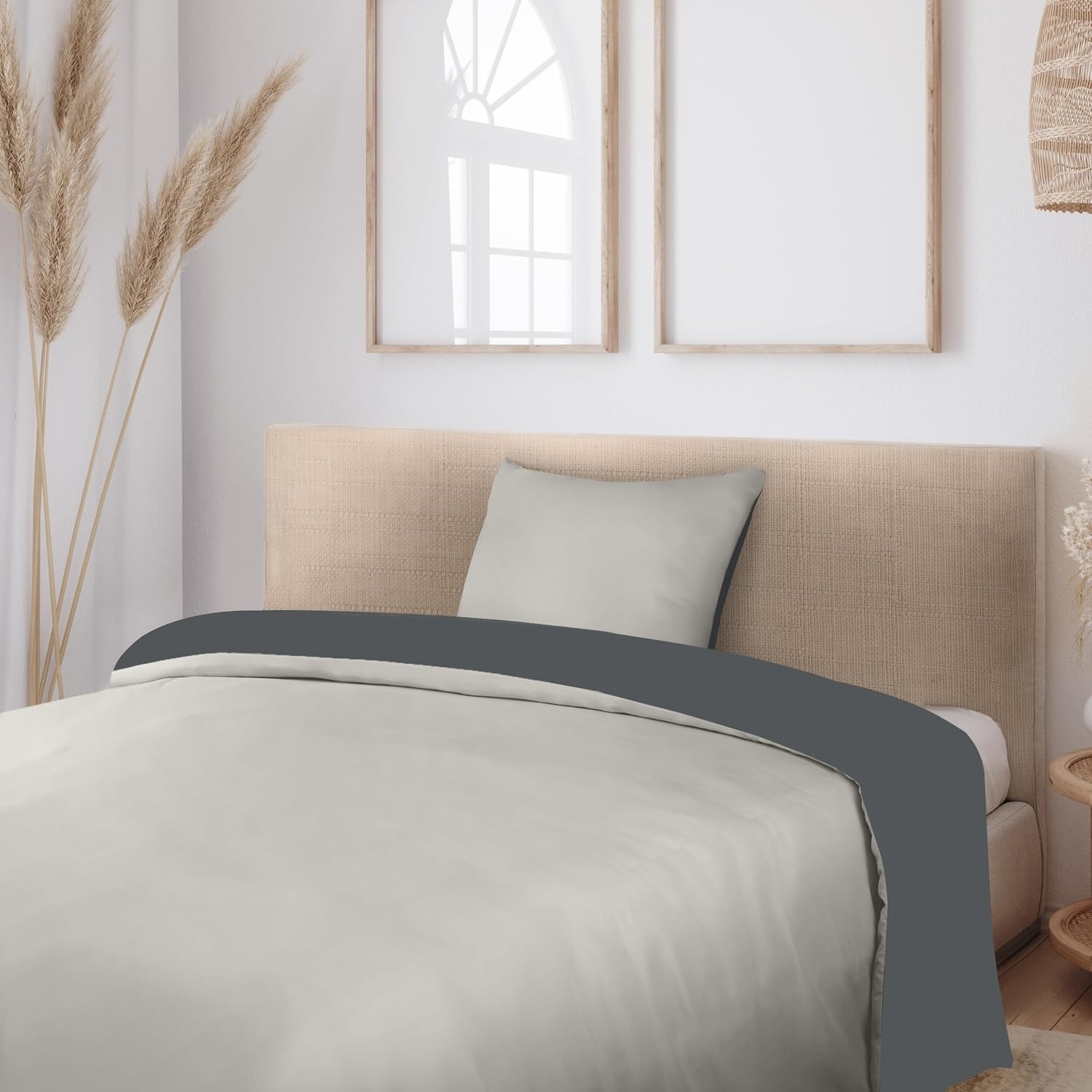 image:imageUtopia Bedding Bettwsche 135x200 cm 1 Kissenbezug 80x80 cm BlaugrnDunkelgrauHellgrau