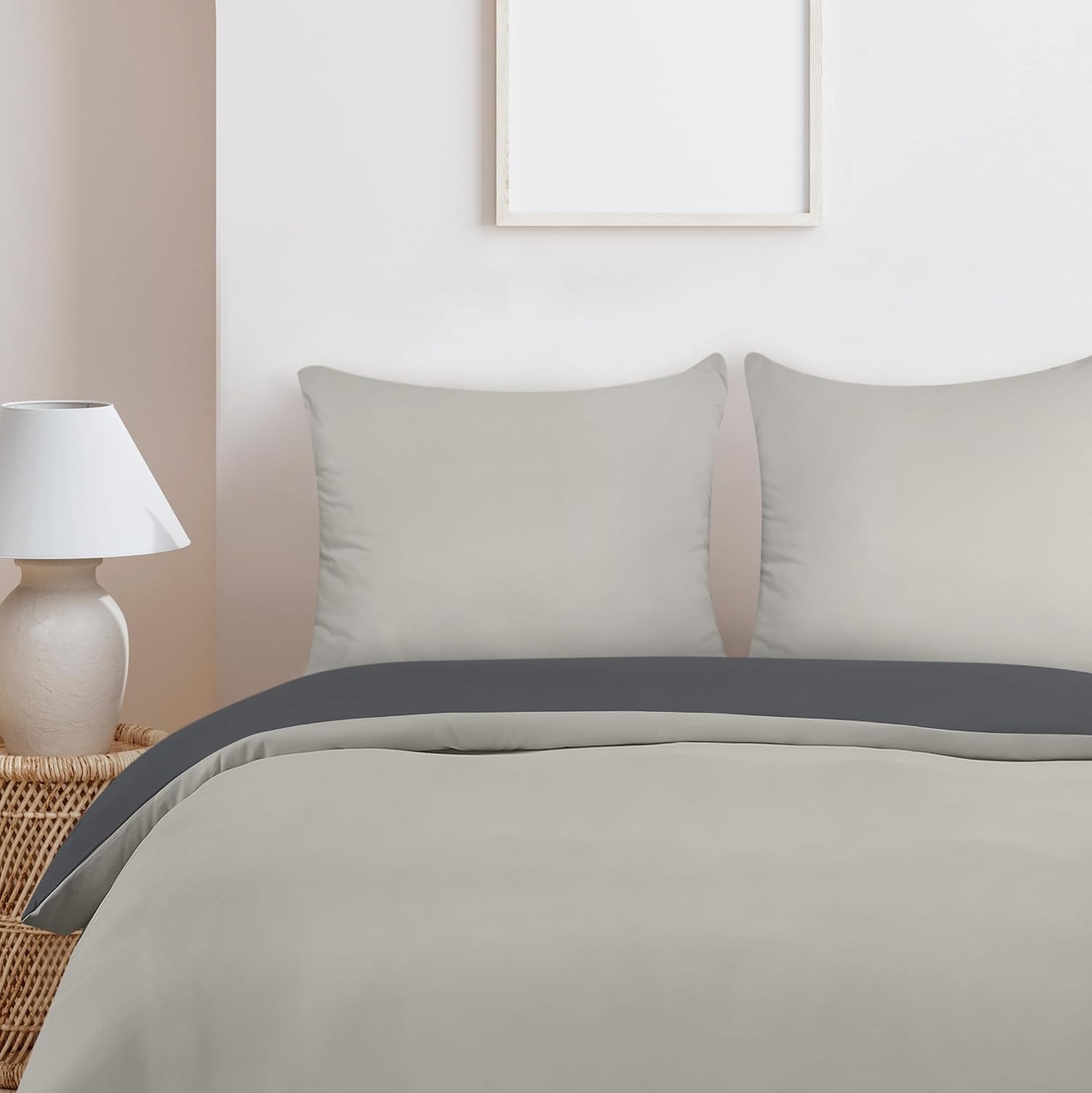 image:imageUtopia Bedding Bettwsche 135x200 cm 1 Kissenbezug 80x80 cm BlaugrnDunkelgrauHellgrau