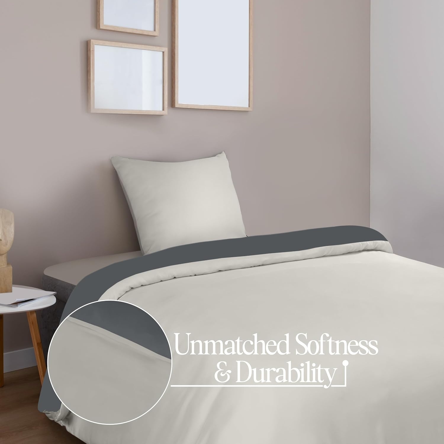 image:imageUtopia Bedding Bettwsche 135x200 cm 1 Kissenbezug 80x80 cm BlaugrnDunkelgrauHellgrau