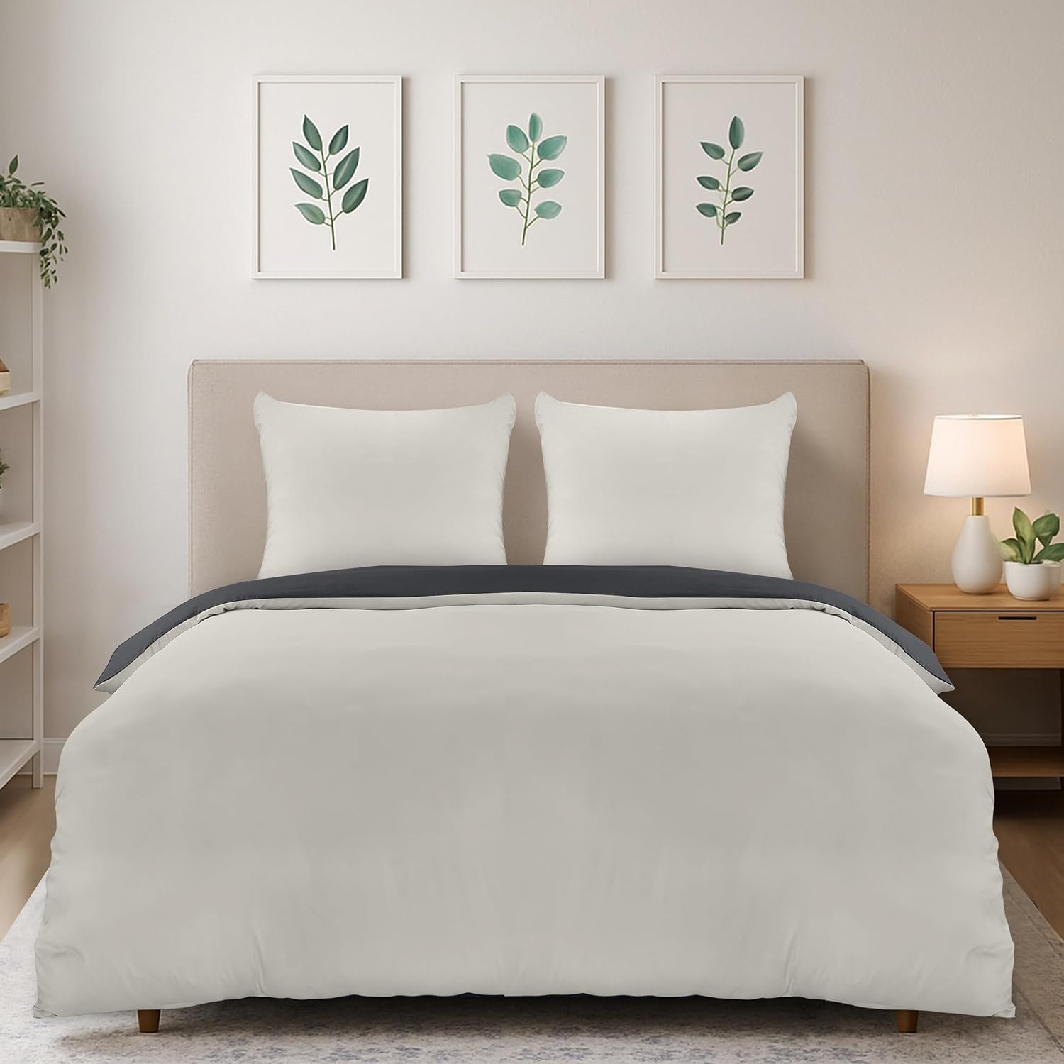 image:imageUtopia Bedding Bettwsche 135x200 cm 1 Kissenbezug 80x80 cm BlaugrnDunkelgrauHellgrau