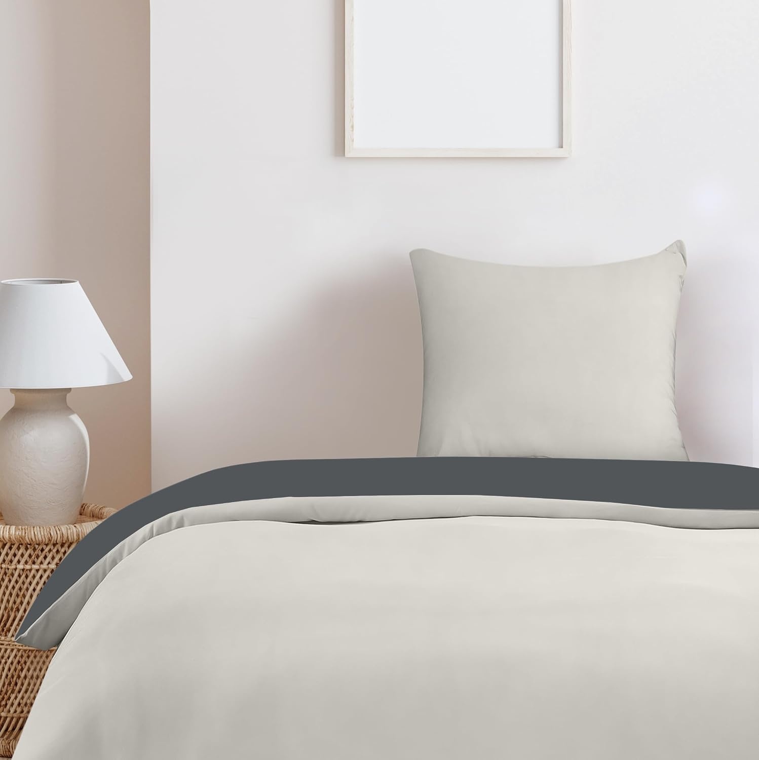 image:imageUtopia Bedding Bettwsche 135x200 cm 1 Kissenbezug 80x80 cm BlaugrnDunkelgrauHellgrau