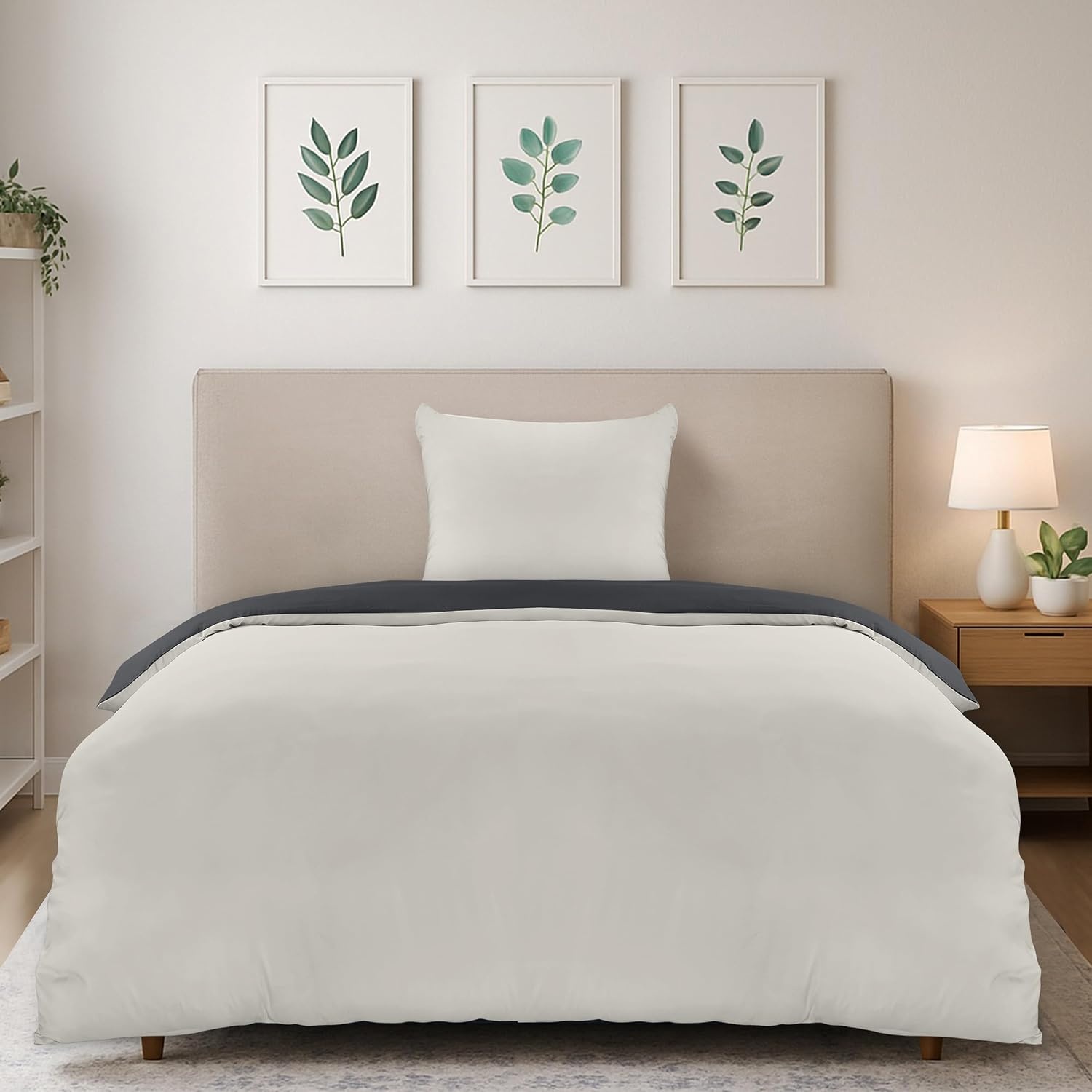 image:imageUtopia Bedding Bettwsche 135x200 cm 1 Kissenbezug 80x80 cm BlaugrnDunkelgrauHellgrau