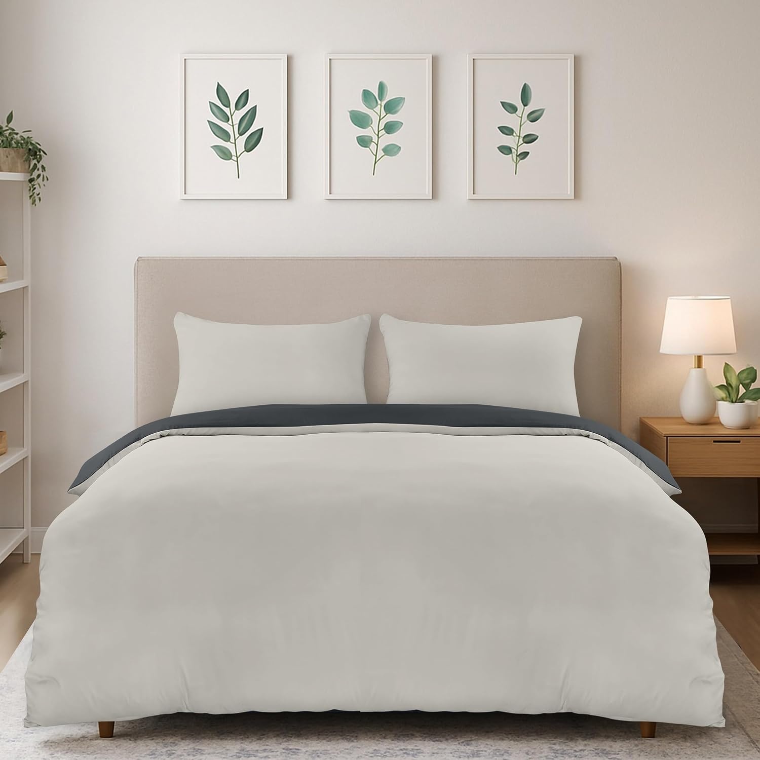 image:imageUtopia Bedding Bettwsche 135x200 cm 1 Kissenbezug 80x80 cm BlaugrnDunkelgrauHellgrau