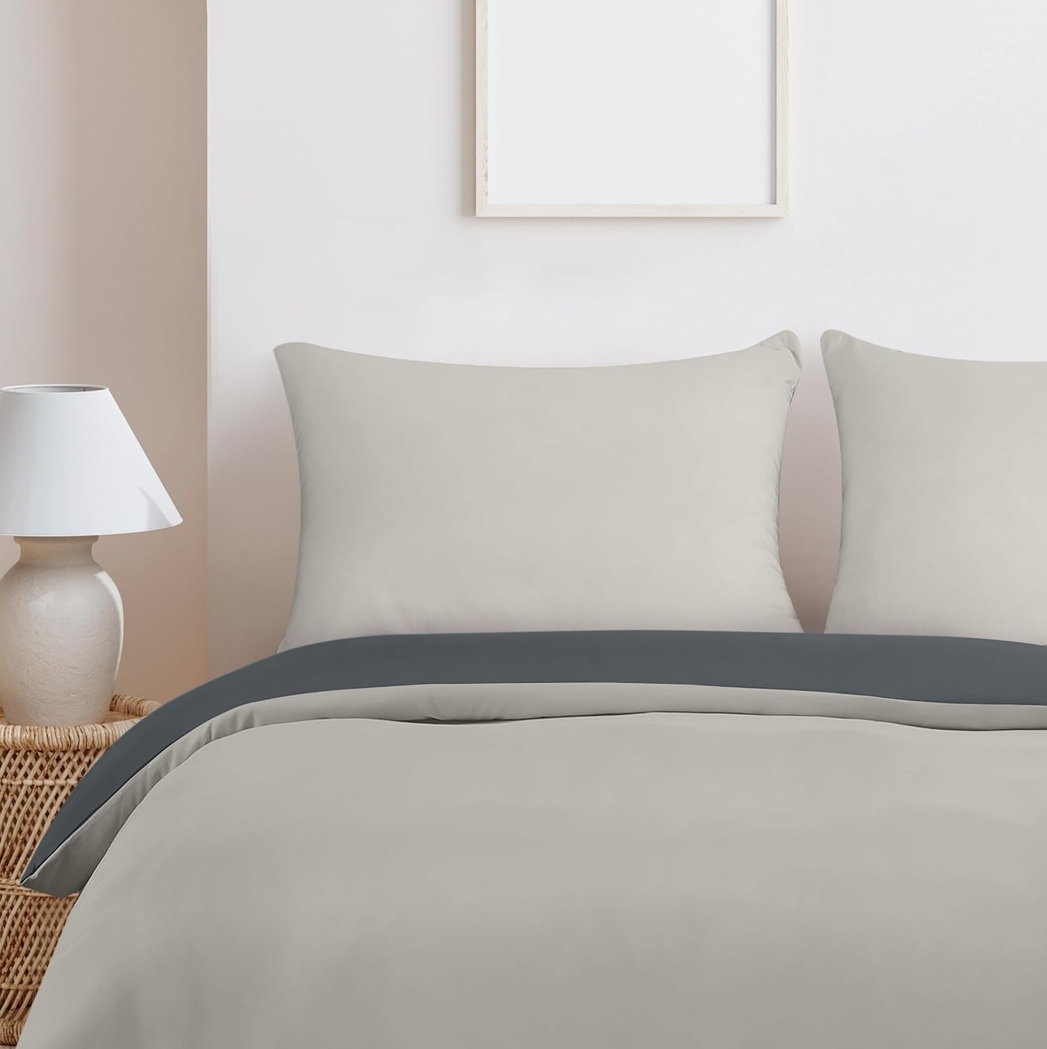 image:imageUtopia Bedding Bettwsche 135x200 cm 1 Kissenbezug 80x80 cm BlaugrnDunkelgrauHellgrau