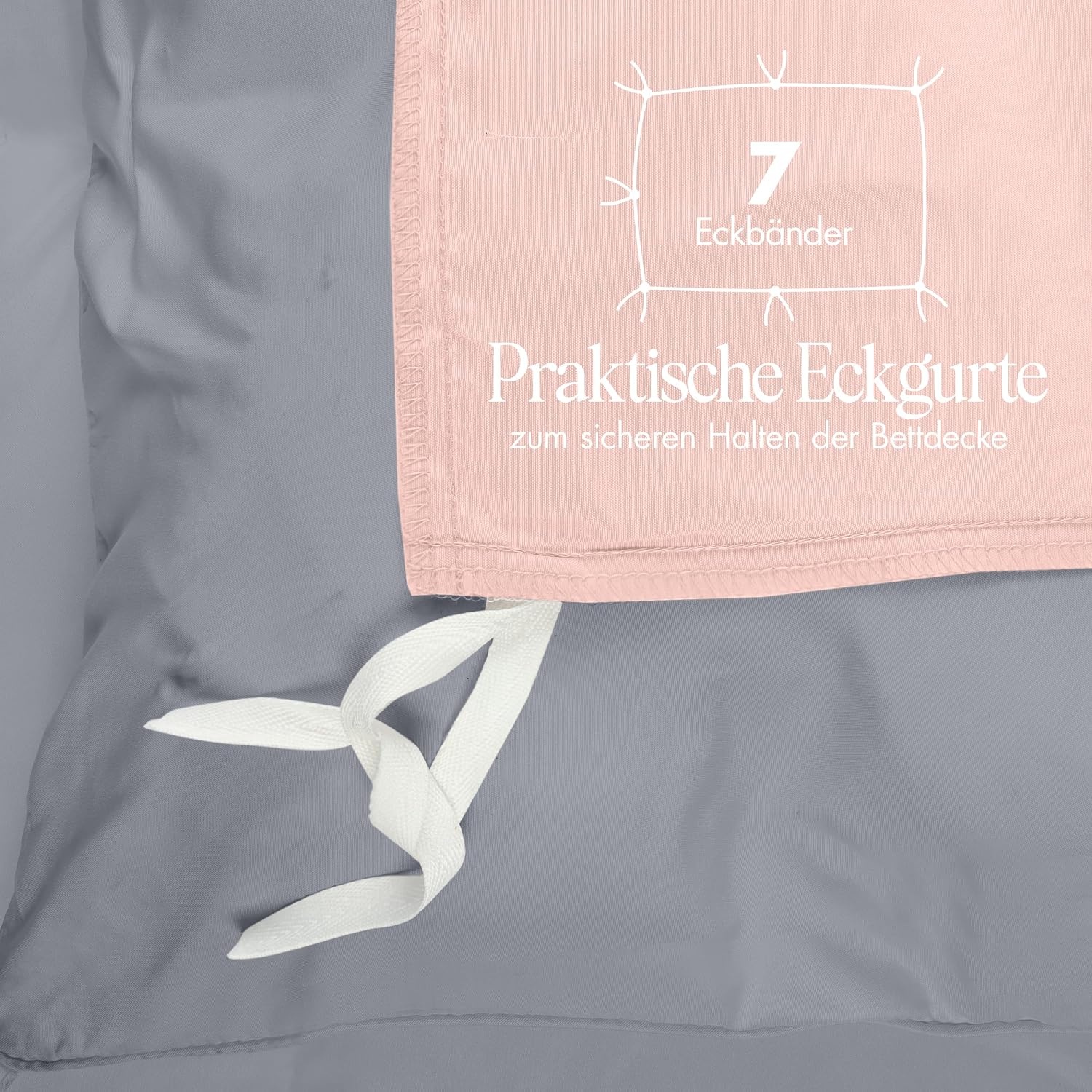 image:imageUtopia Bedding Bettwsche 135x200 cm 1 Kissenbezug 80x80 cm BlaugrnGrau Rosa