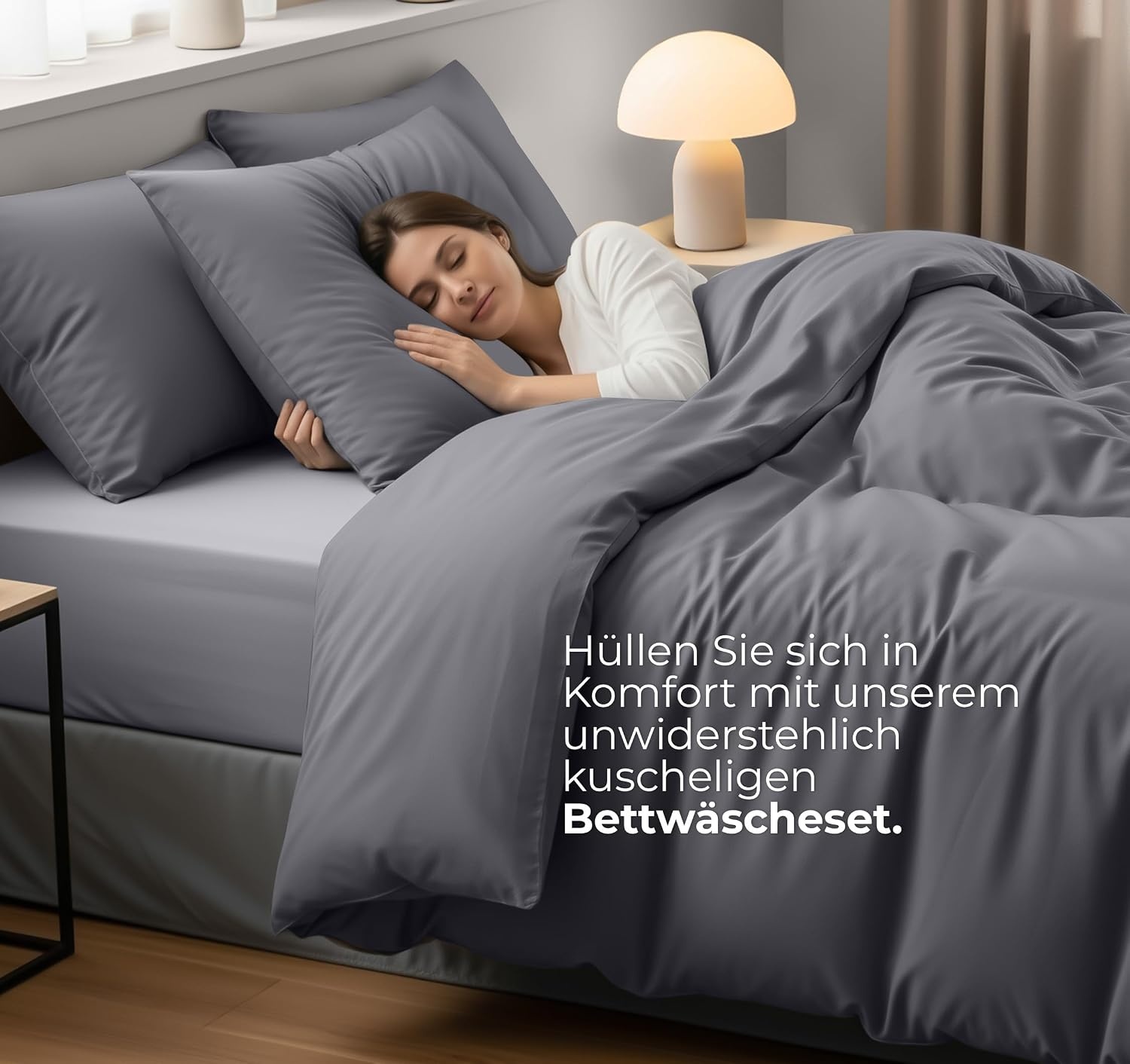 image:imageUtopia Bedding Bettwsche 135x200 cm 1 Kissenbezug 80x80 cm BlaugrnGrau