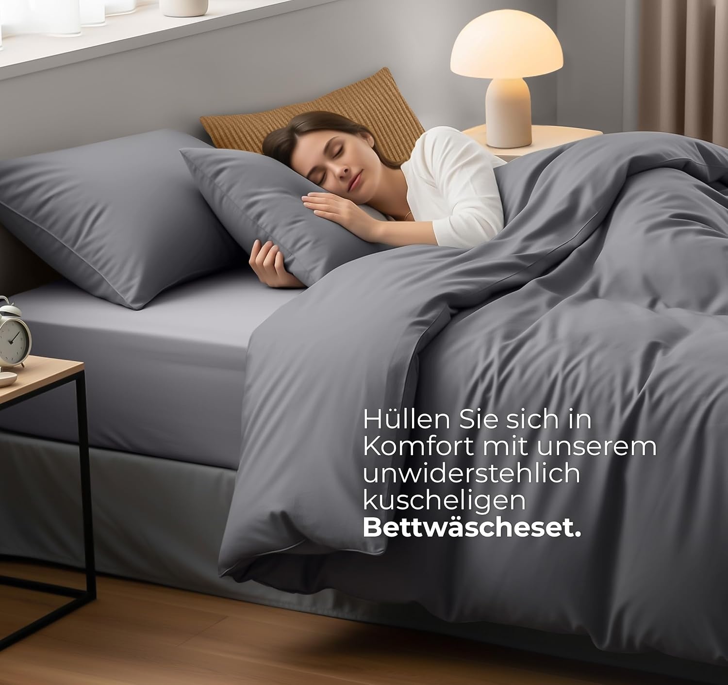 image:imageUtopia Bedding Bettwsche 135x200 cm 1 Kissenbezug 80x80 cm BlaugrnGrau