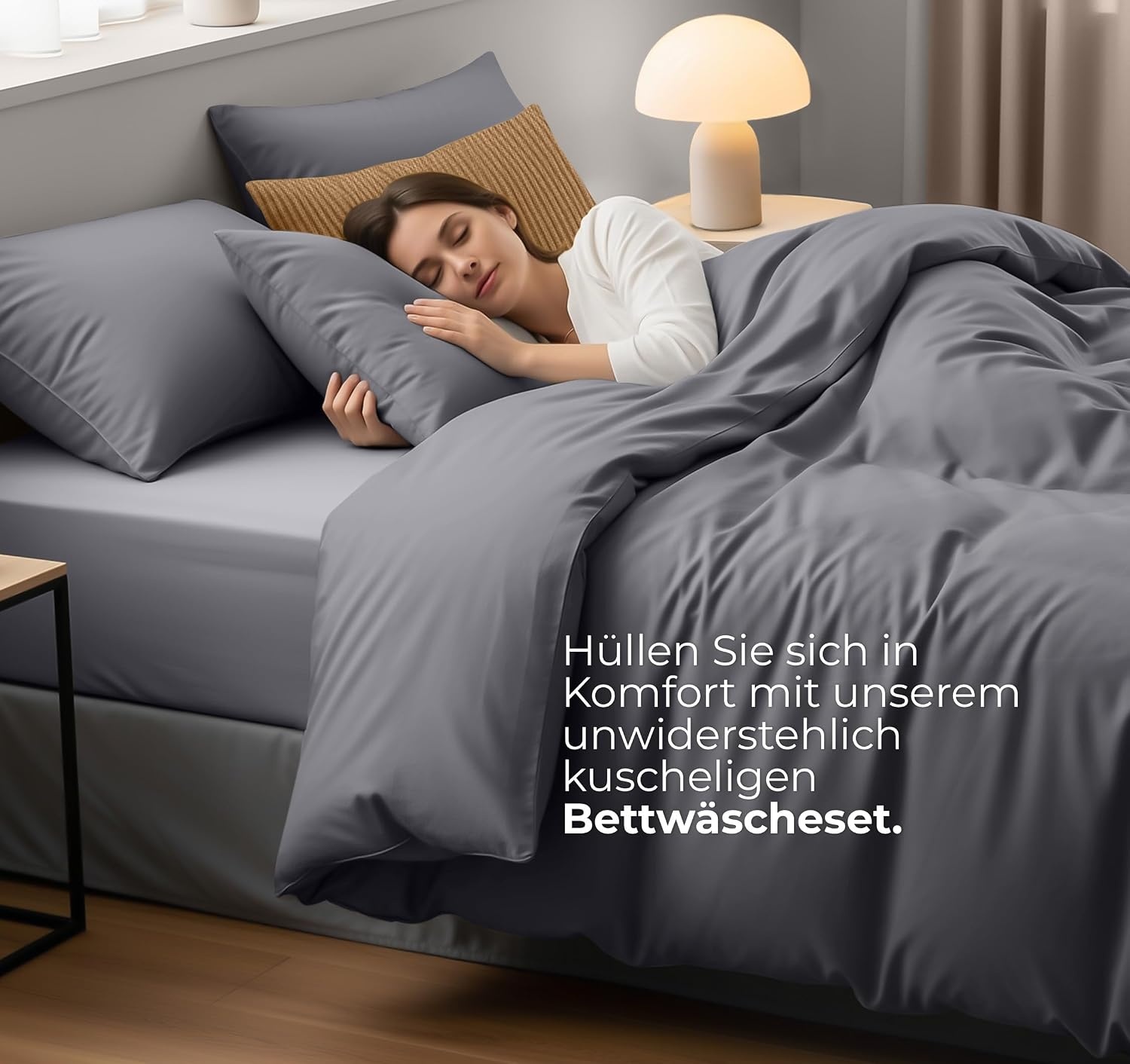 image:imageUtopia Bedding Bettwsche 135x200 cm 1 Kissenbezug 80x80 cm BlaugrnGrau