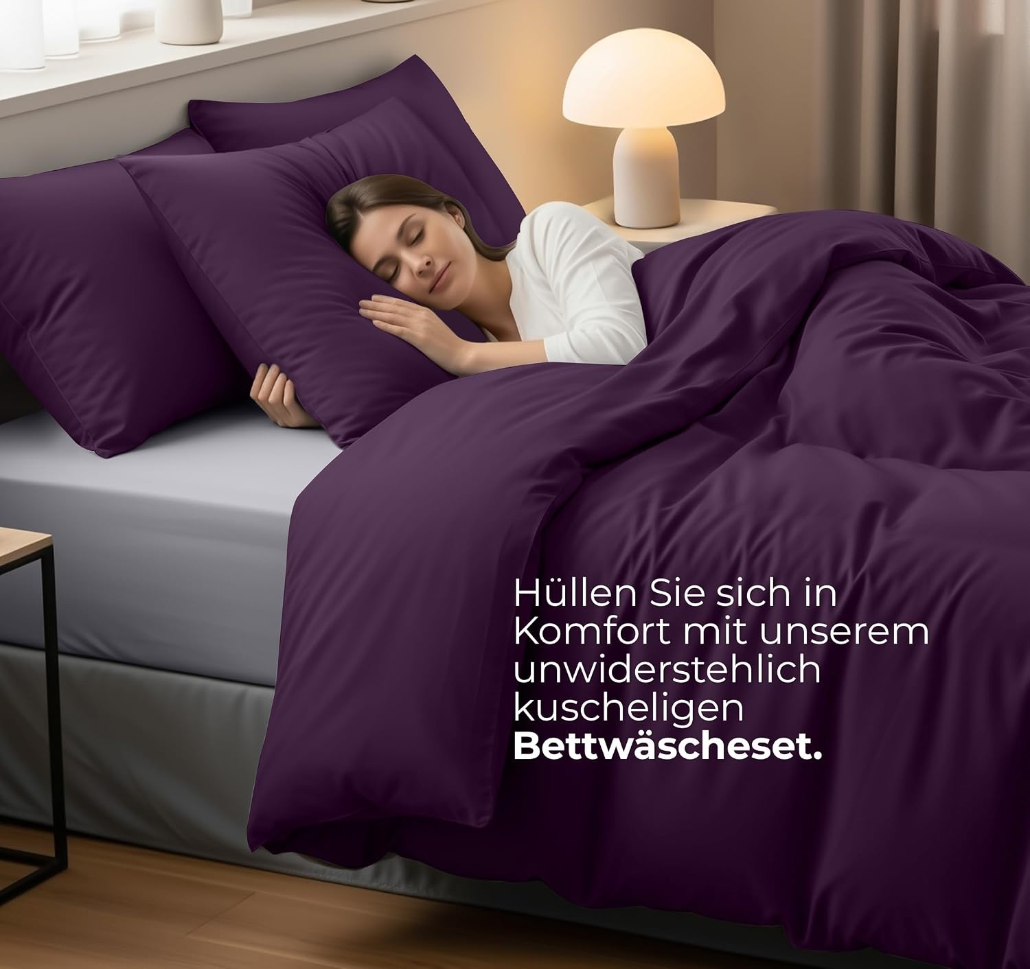 image:imageUtopia Bedding Bettwsche 135x200 cm 1 Kissenbezug 80x80 cm BlaugrnLila