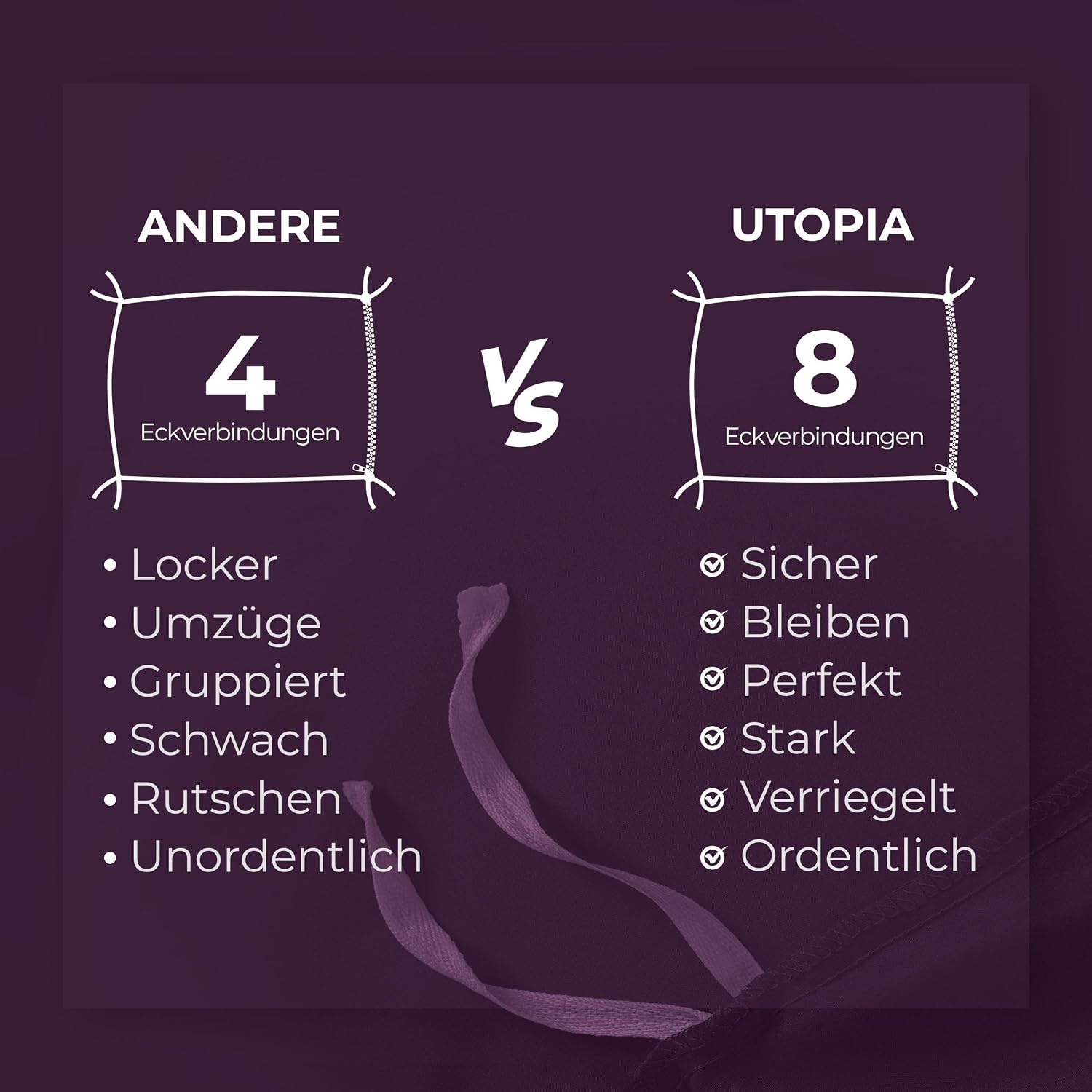 image:imageUtopia Bedding Bettwsche 135x200 cm 1 Kissenbezug 80x80 cm BlaugrnLila