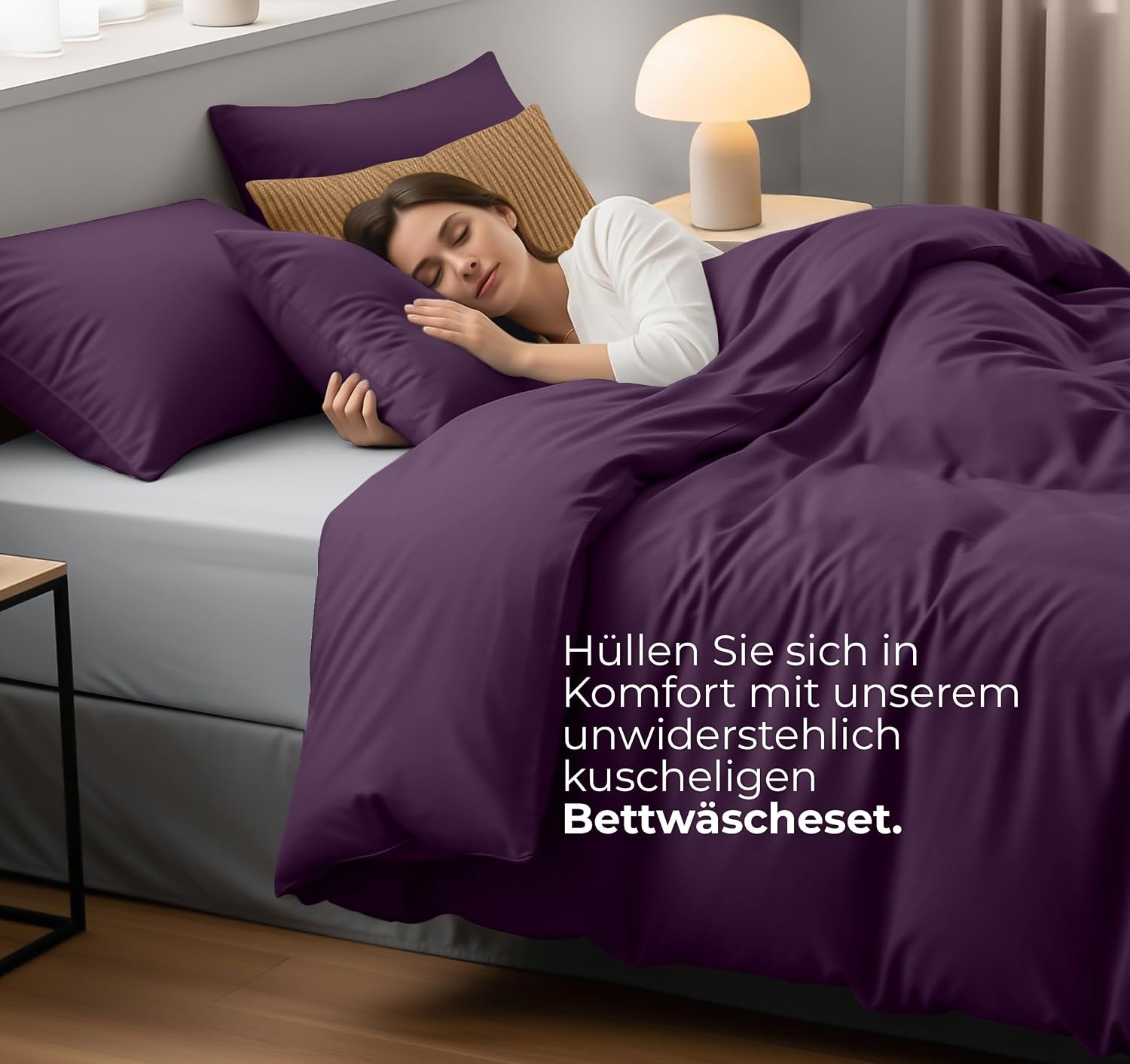 image:imageUtopia Bedding Bettwsche 135x200 cm 1 Kissenbezug 80x80 cm BlaugrnLila