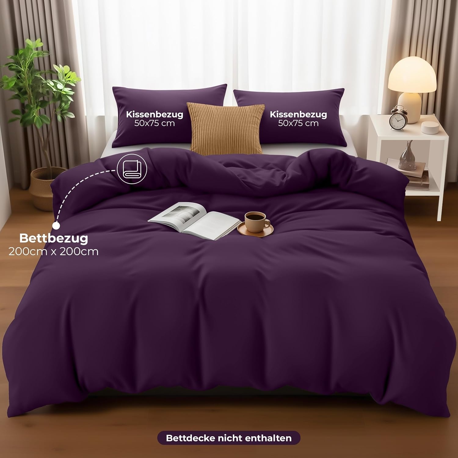 image:imageUtopia Bedding Bettwsche 135x200 cm 1 Kissenbezug 80x80 cm BlaugrnLila