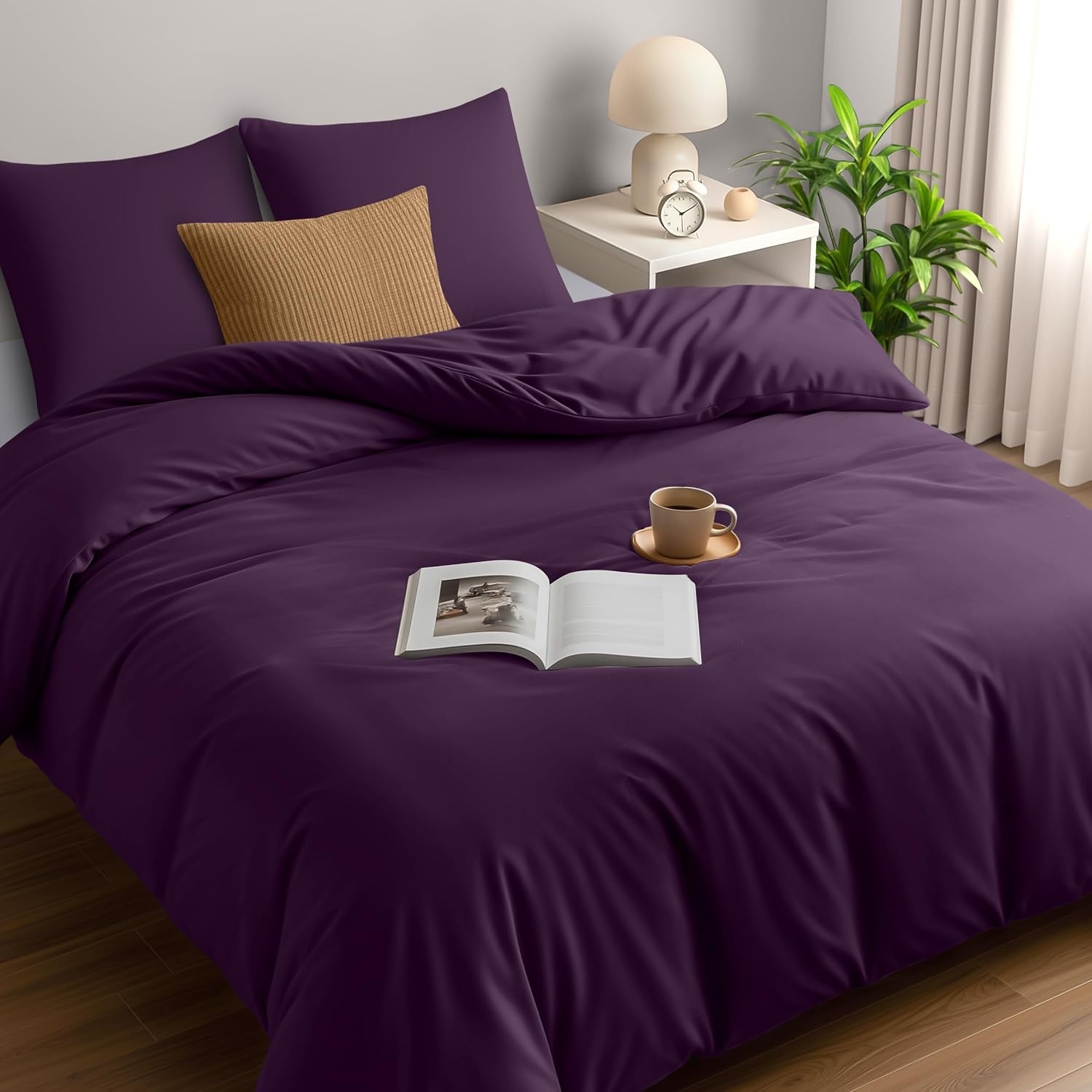 image:imageUtopia Bedding Bettwsche 135x200 cm 1 Kissenbezug 80x80 cm BlaugrnLila