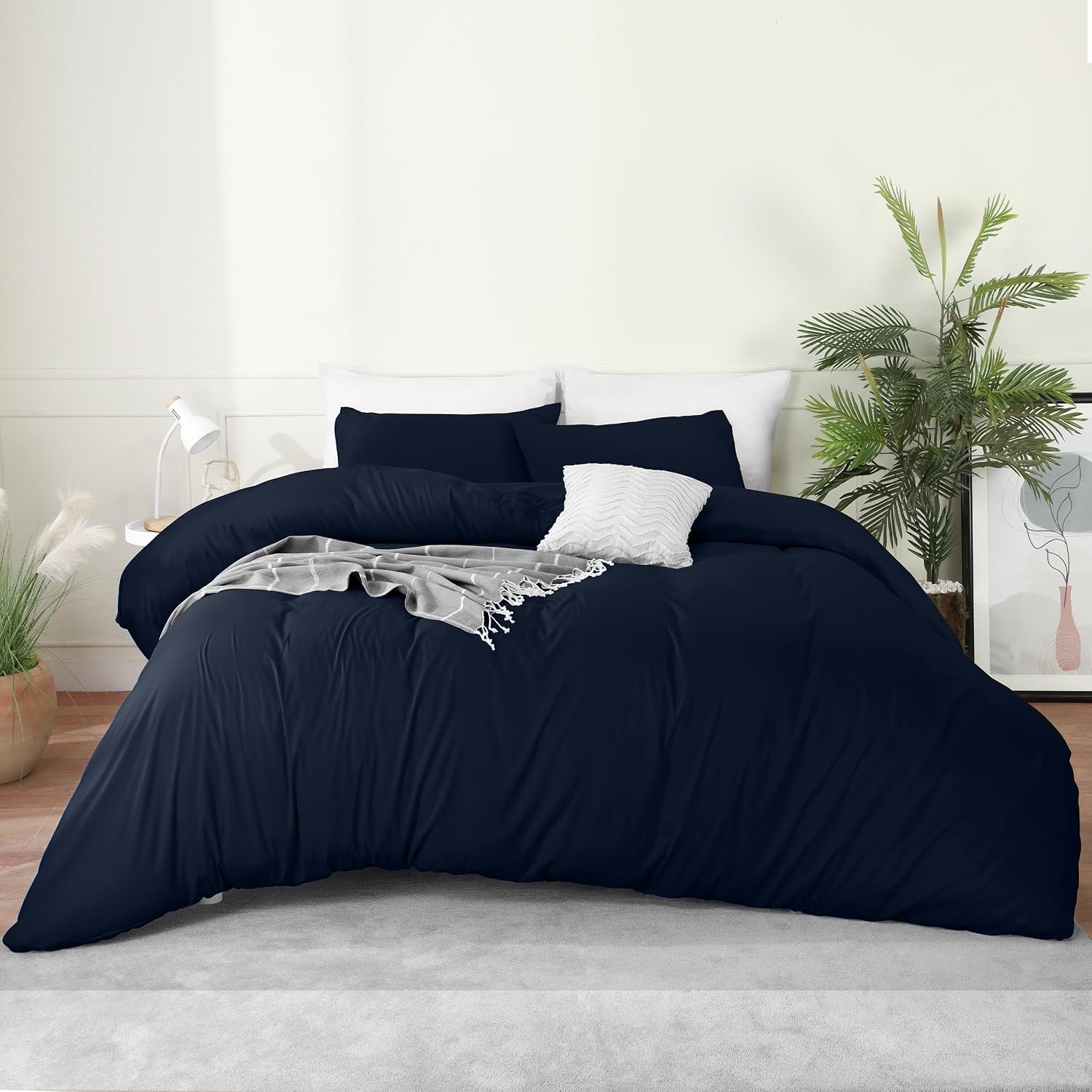 image:imageUtopia Bedding Bettwsche 135x200 cm 1 Kissenbezug 80x80 cm BlaugrnMarineblau