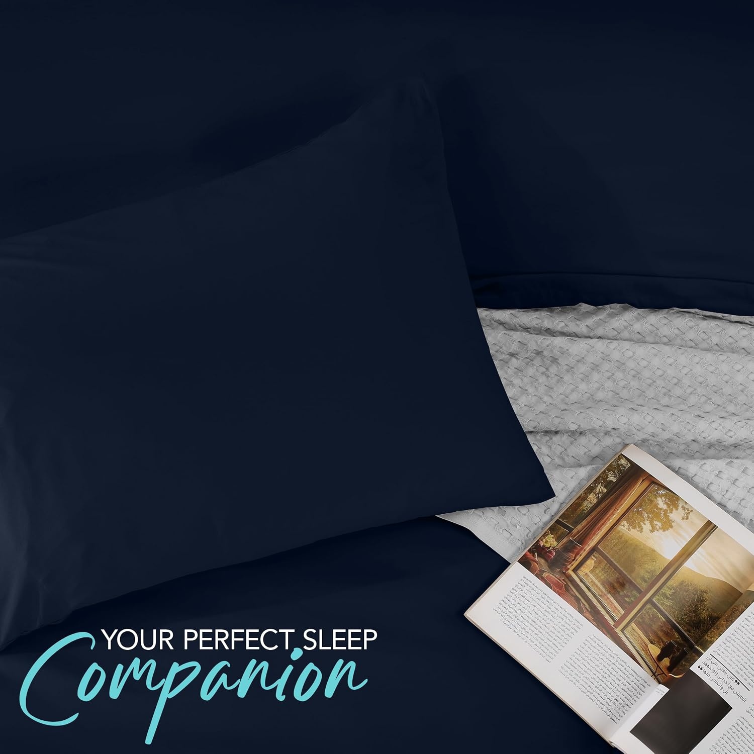 image:imageUtopia Bedding Bettwsche 135x200 cm 1 Kissenbezug 80x80 cm BlaugrnMarineblau