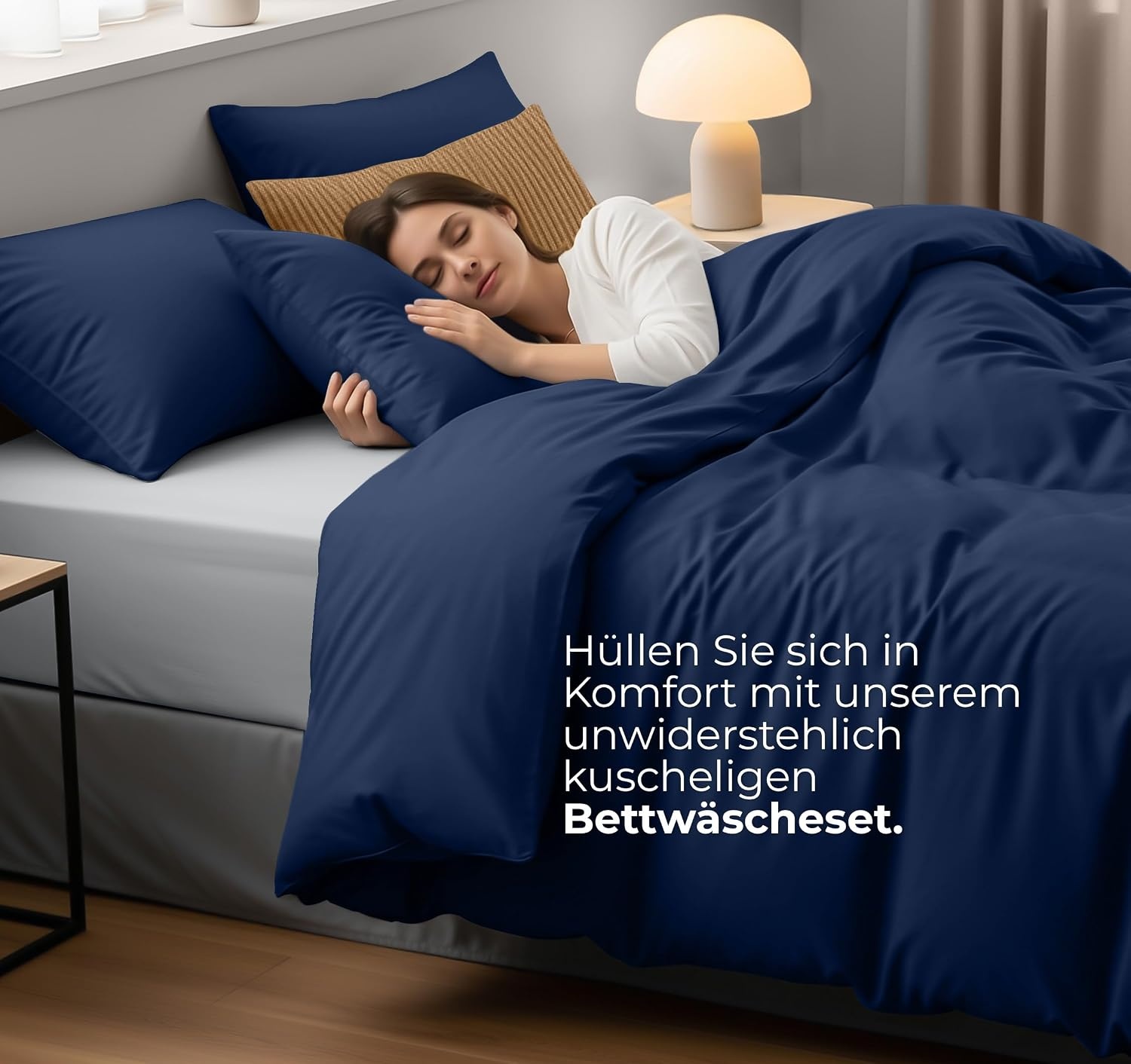 image:imageUtopia Bedding Bettwsche 135x200 cm 1 Kissenbezug 80x80 cm BlaugrnMarineblau