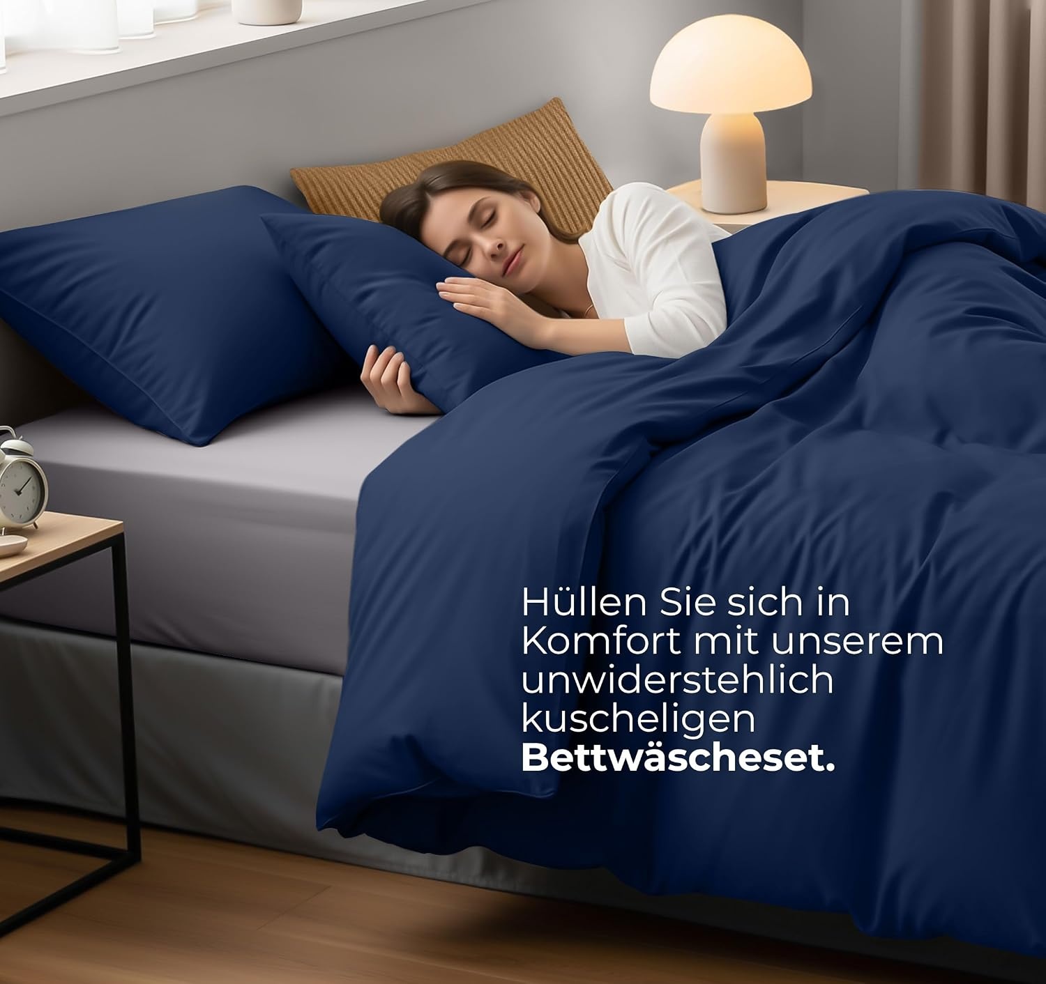 image:imageUtopia Bedding Bettwsche 135x200 cm 1 Kissenbezug 80x80 cm BlaugrnMarineblau