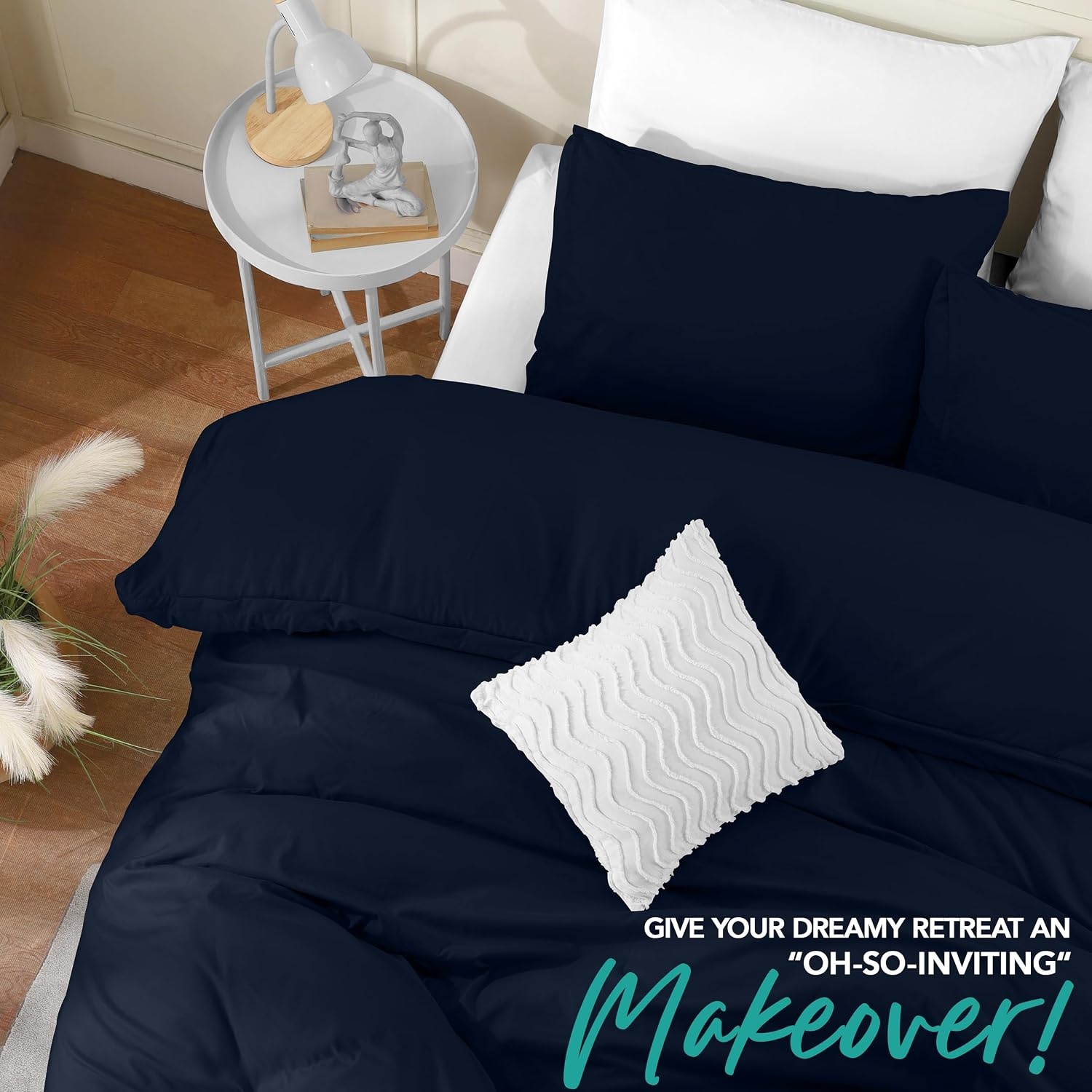 image:imageUtopia Bedding Bettwsche 135x200 cm 1 Kissenbezug 80x80 cm BlaugrnMarineblau