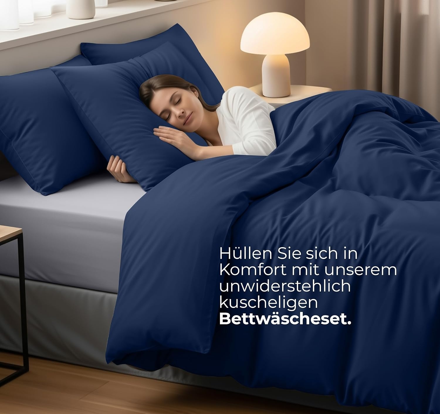 image:imageUtopia Bedding Bettwsche 135x200 cm 1 Kissenbezug 80x80 cm BlaugrnMarineblau