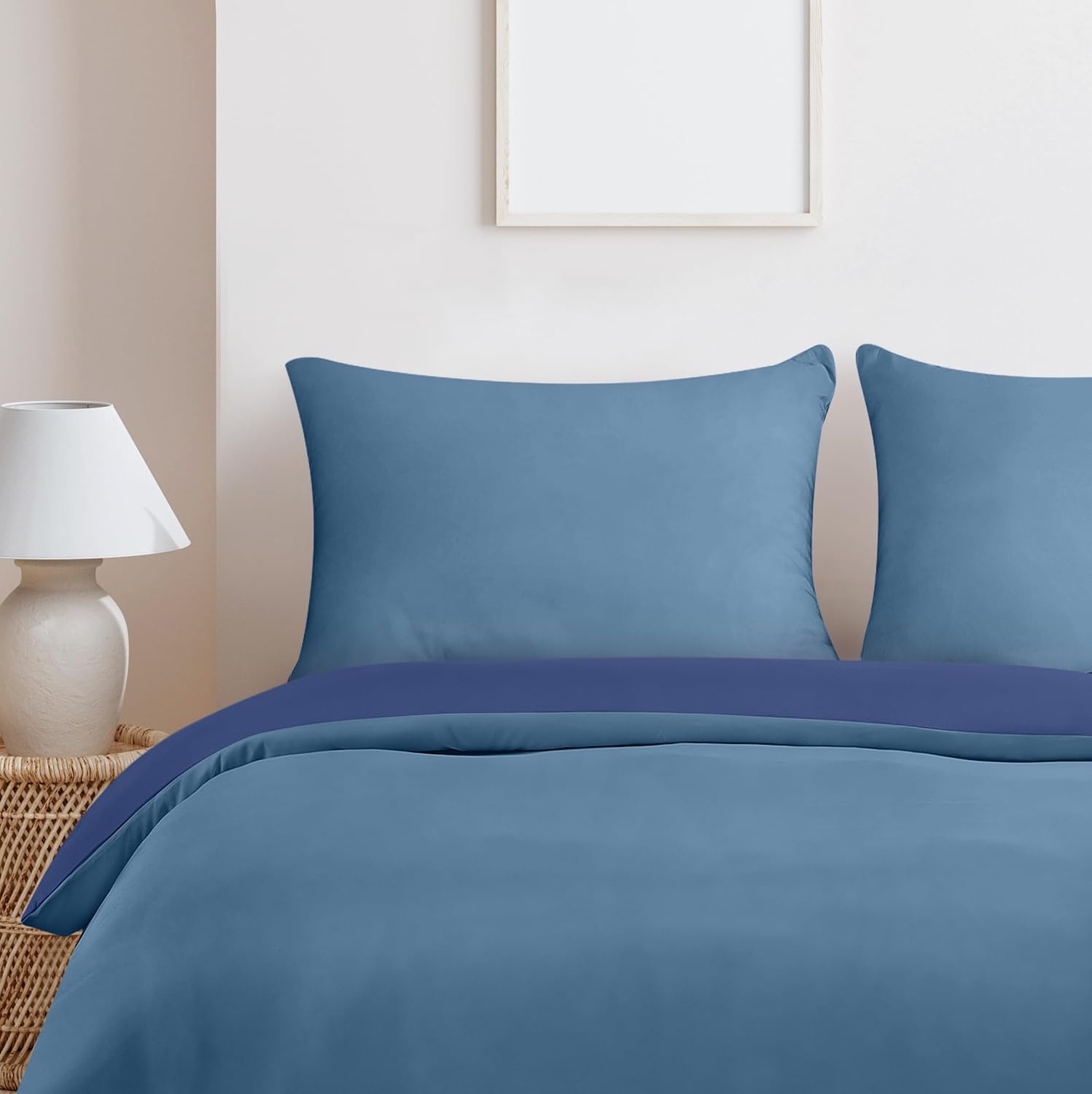image:imageUtopia Bedding Bettwsche 135x200 cm 1 Kissenbezug 80x80 cm BlaugrnMarineblauHellblau