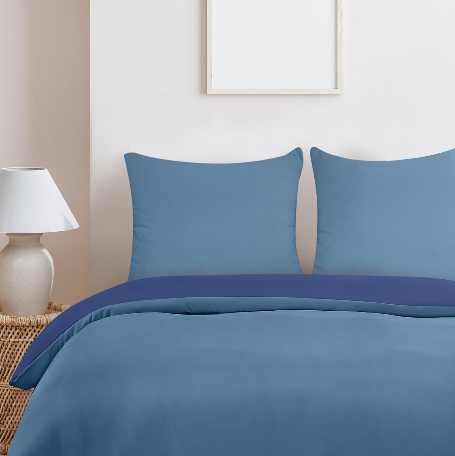 image:imageUtopia Bedding Bettwsche 135x200 cm 1 Kissenbezug 80x80 cm BlaugrnMarineblauHellblau