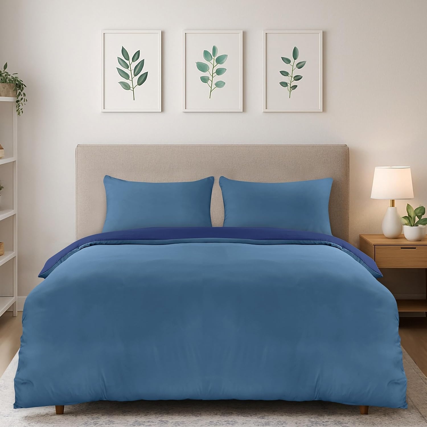 image:imageUtopia Bedding Bettwsche 135x200 cm 1 Kissenbezug 80x80 cm BlaugrnMarineblauHellblau