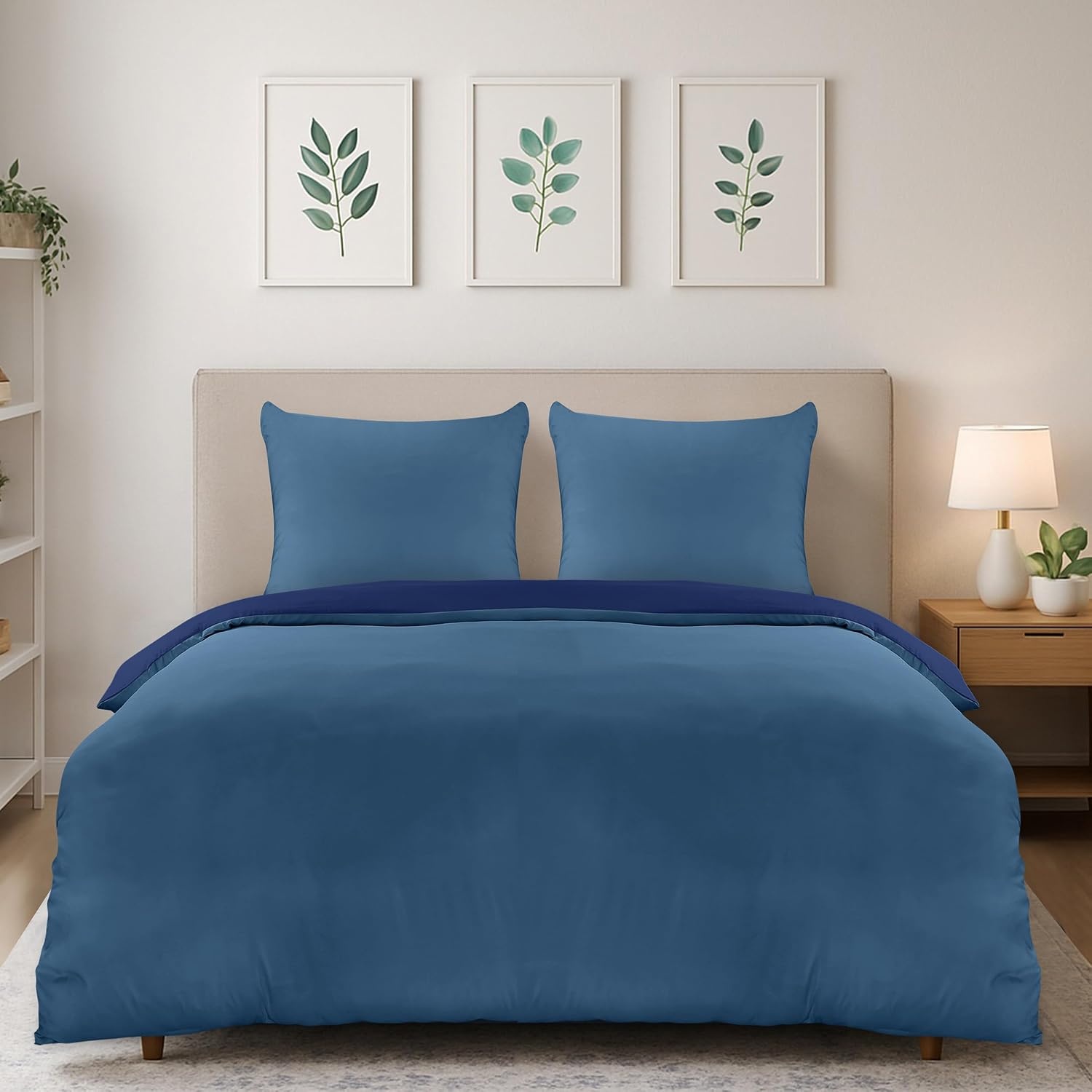 image:imageUtopia Bedding Bettwsche 135x200 cm 1 Kissenbezug 80x80 cm BlaugrnMarineblauHellblau