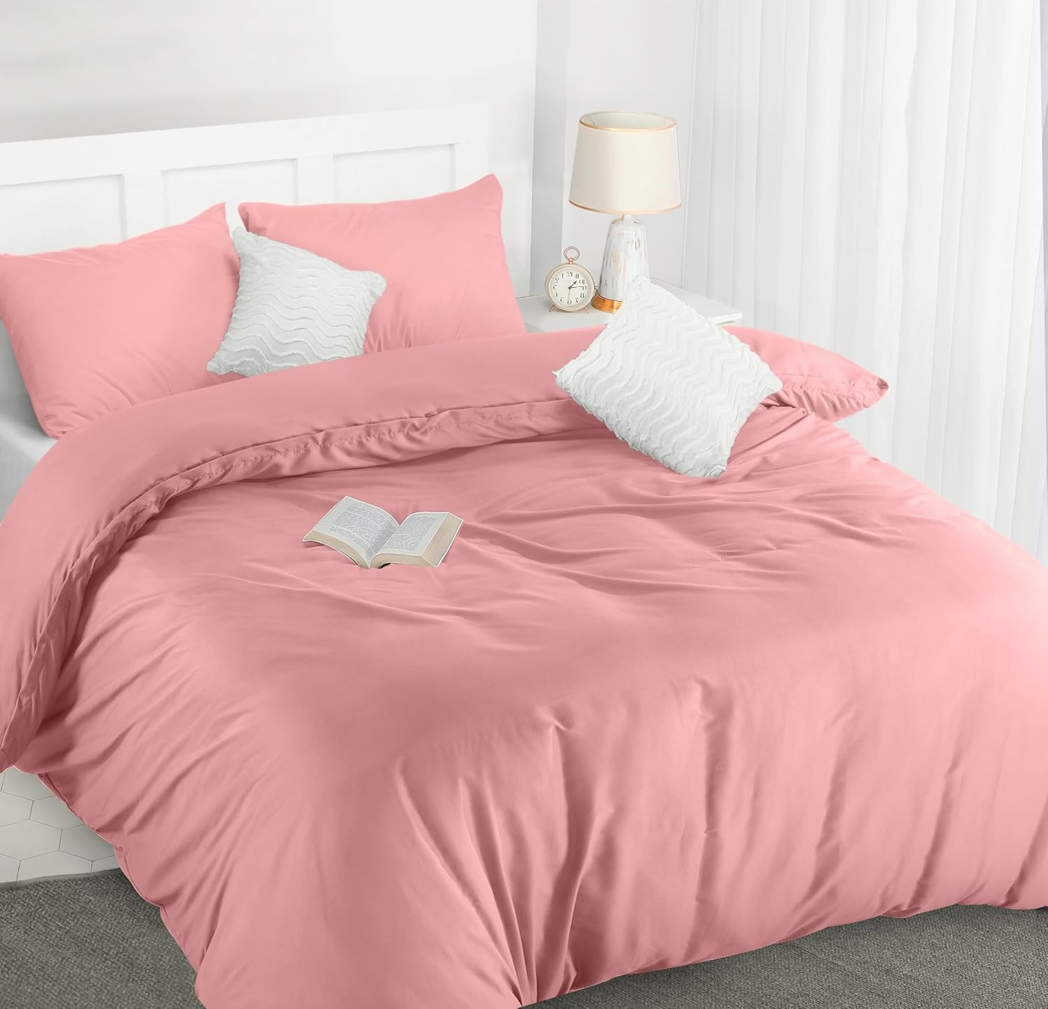 image:imageUtopia Bedding Bettwsche 135x200 cm 1 Kissenbezug 80x80 cm BlaugrnRosa