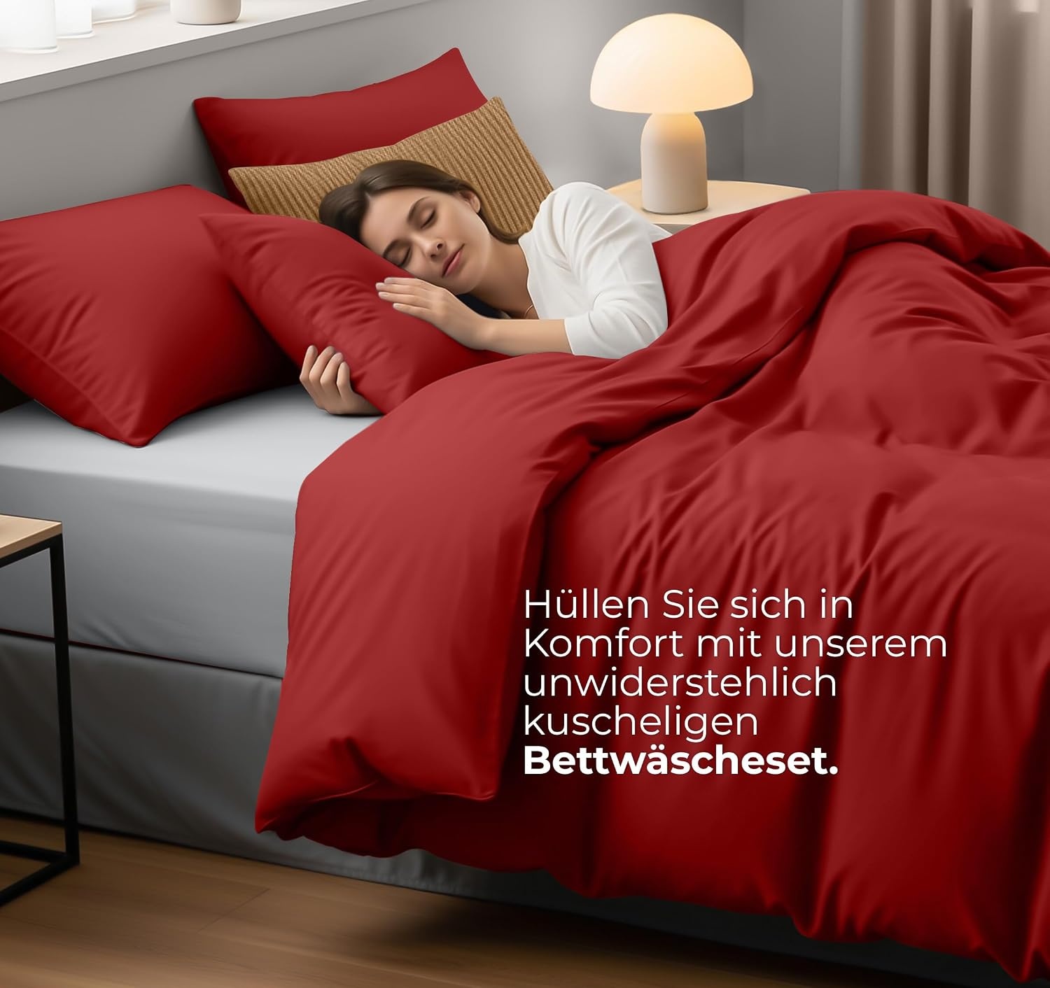 image:imageUtopia Bedding Bettwsche 135x200 cm 1 Kissenbezug 80x80 cm BlaugrnRot