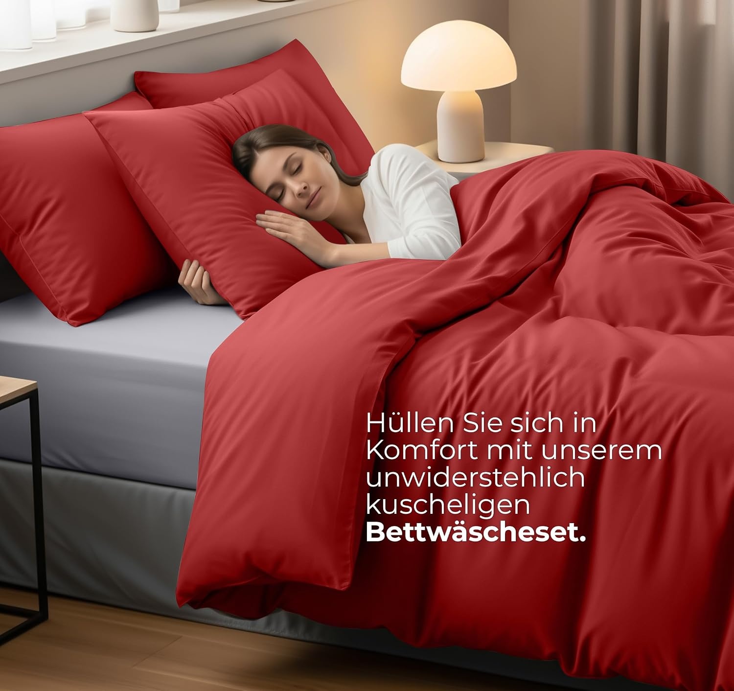 image:imageUtopia Bedding Bettwsche 135x200 cm 1 Kissenbezug 80x80 cm BlaugrnRot