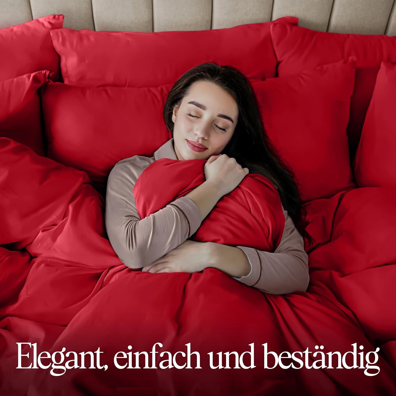 image:imageUtopia Bedding Bettwsche 135x200 cm 1 Kissenbezug 80x80 cm BlaugrnRot