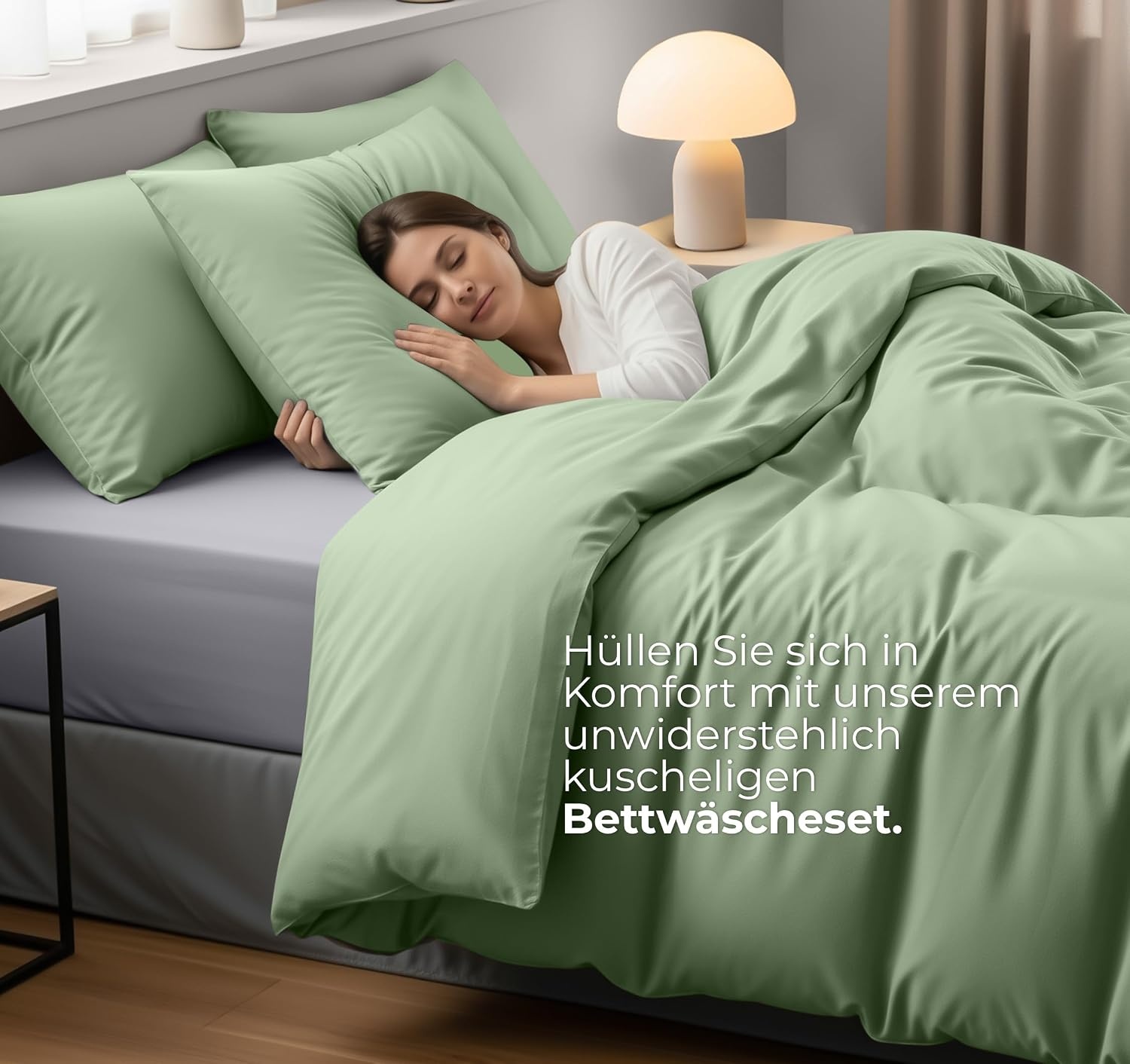 image:imageUtopia Bedding Bettwsche 135x200 cm 1 Kissenbezug 80x80 cm BlaugrnSalbeigrn