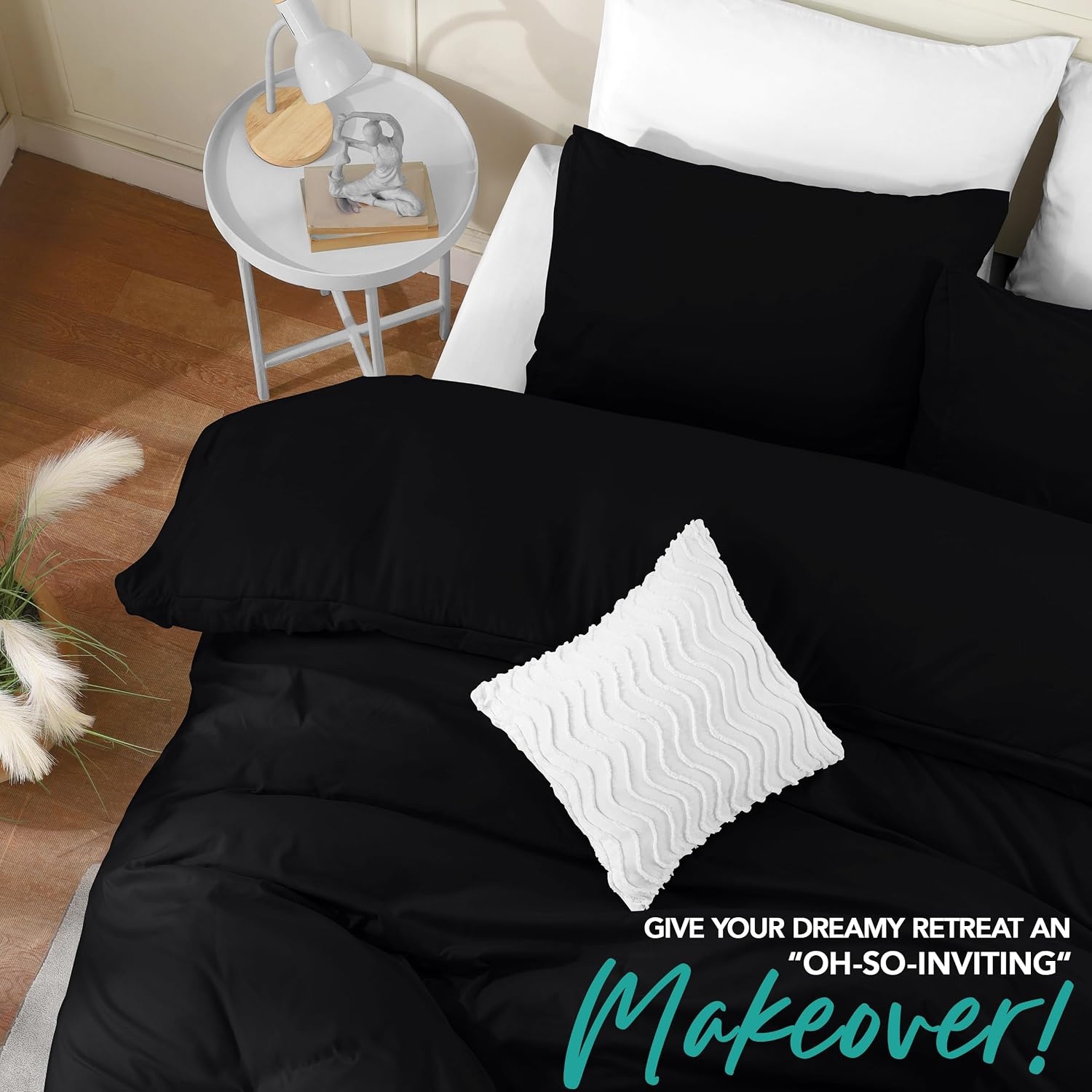 image:imageUtopia Bedding Bettwsche 135x200 cm 1 Kissenbezug 80x80 cm BlaugrnSchwarz