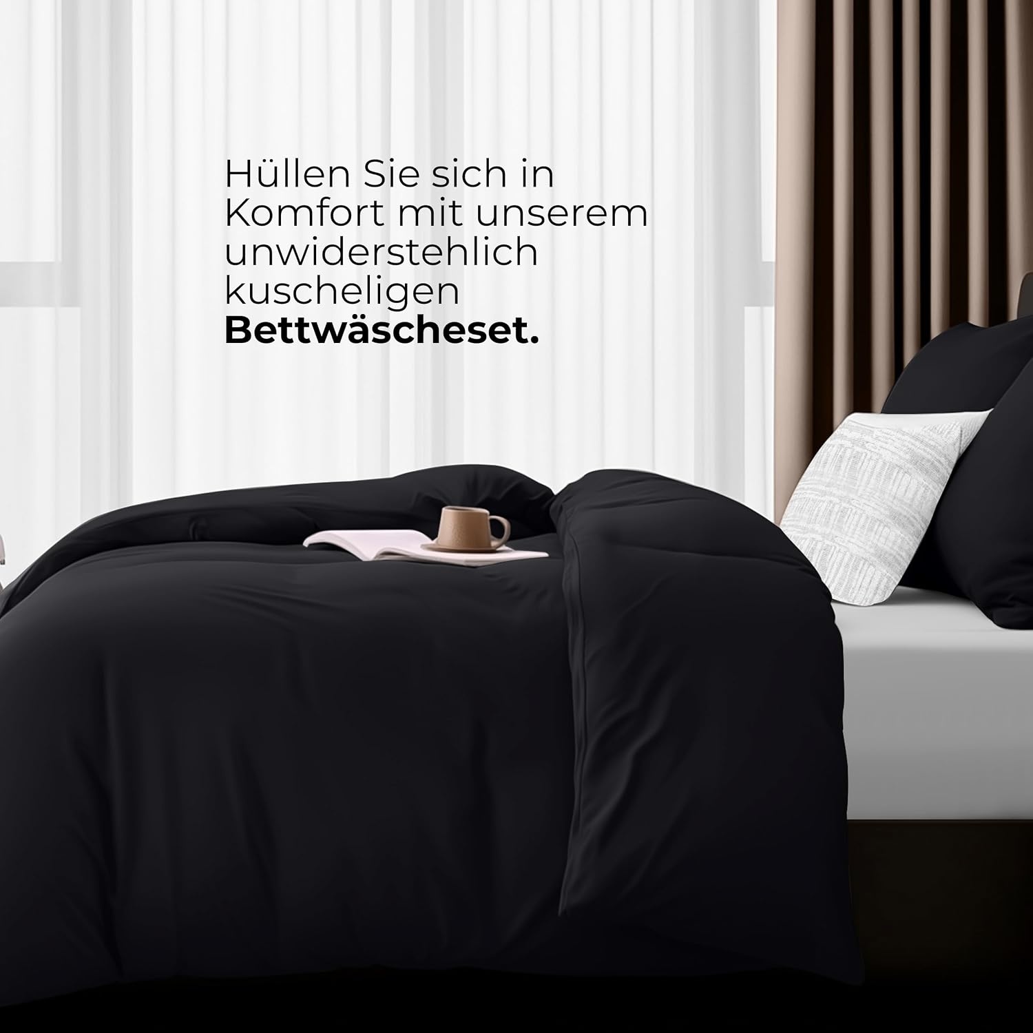 image:imageUtopia Bedding Bettwsche 135x200 cm 1 Kissenbezug 80x80 cm BlaugrnSchwarz