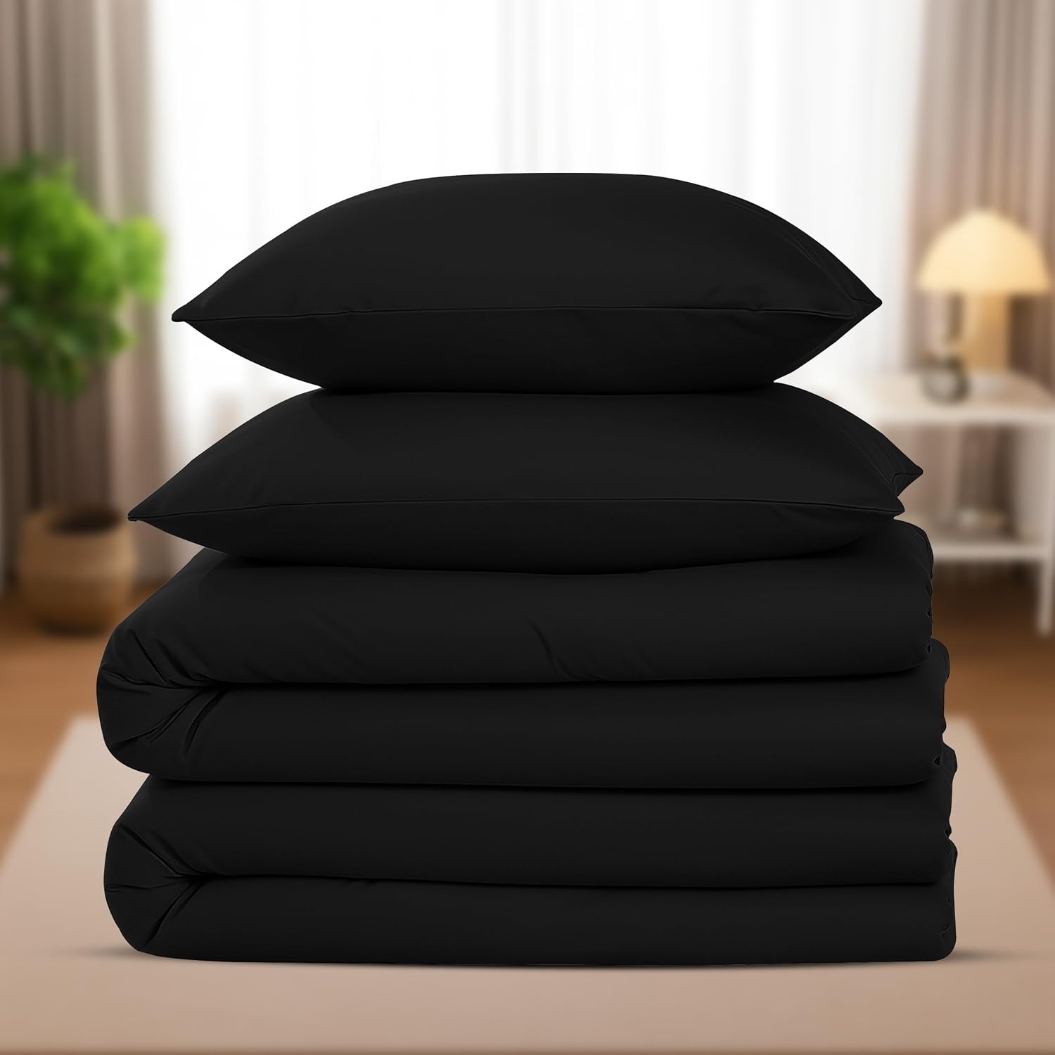 image:imageUtopia Bedding Bettwsche 135x200 cm 1 Kissenbezug 80x80 cm BlaugrnSchwarz