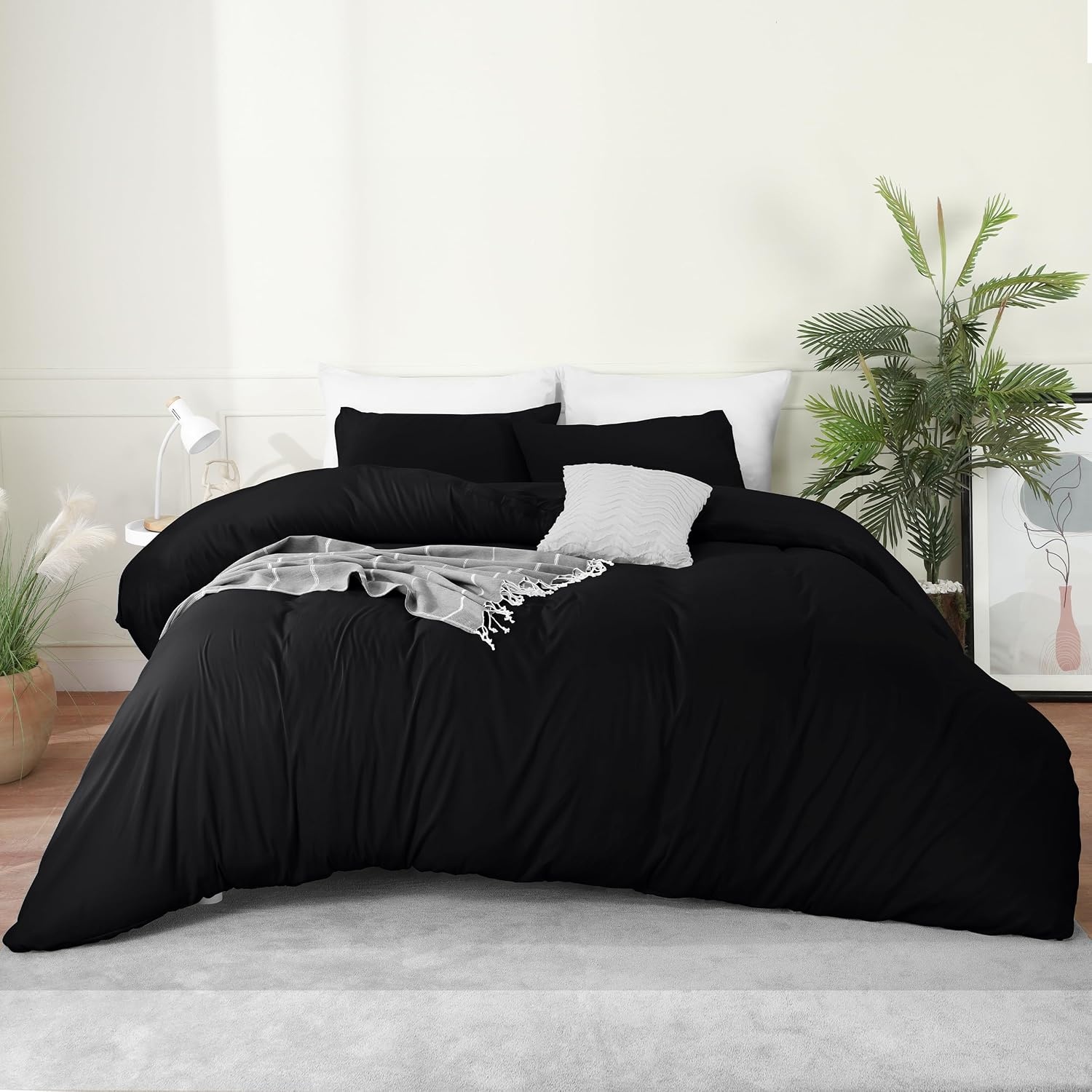 image:imageUtopia Bedding Bettwsche 135x200 cm 1 Kissenbezug 80x80 cm BlaugrnSchwarz