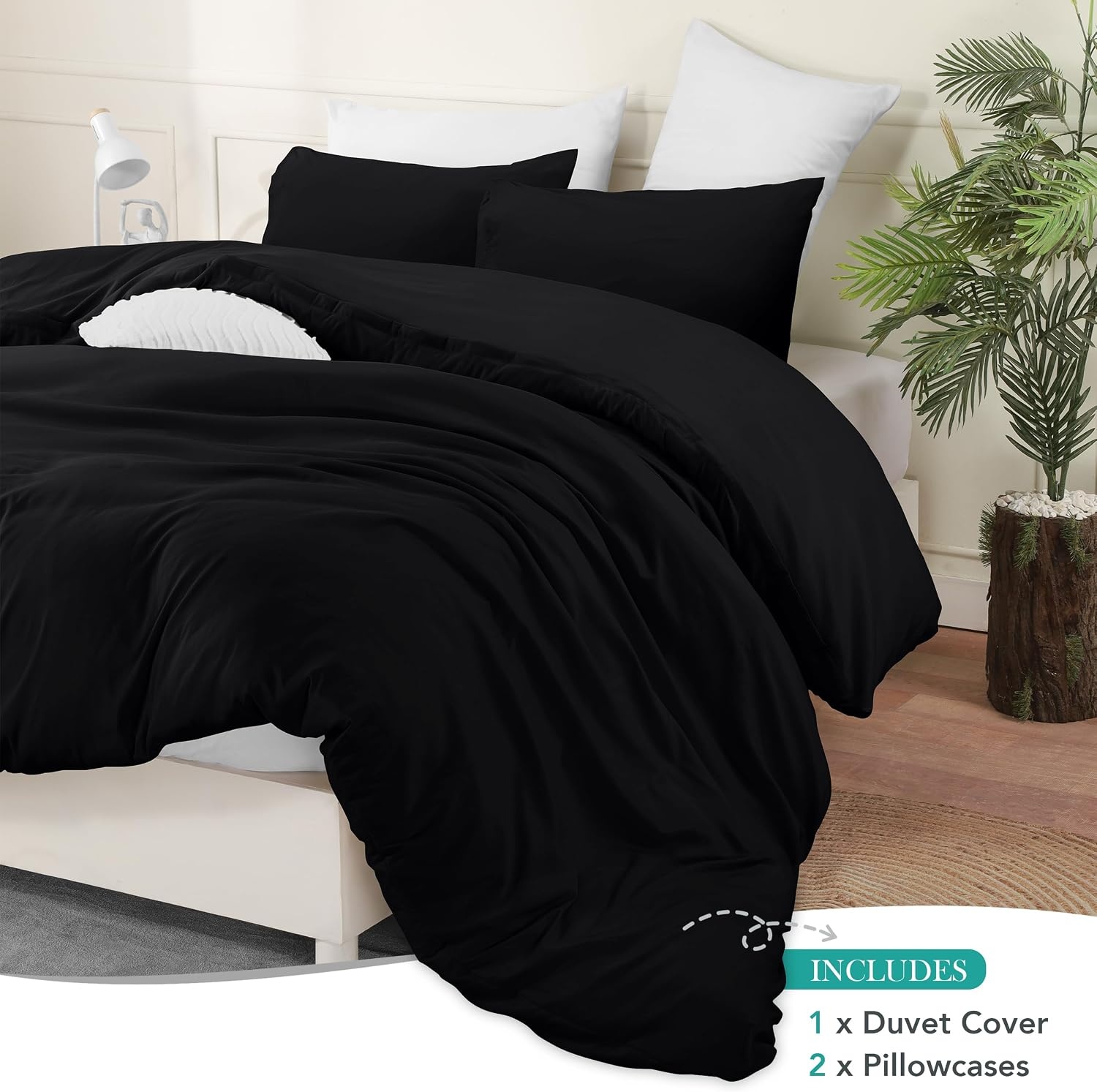 image:imageUtopia Bedding Bettwsche 135x200 cm 1 Kissenbezug 80x80 cm BlaugrnSchwarz