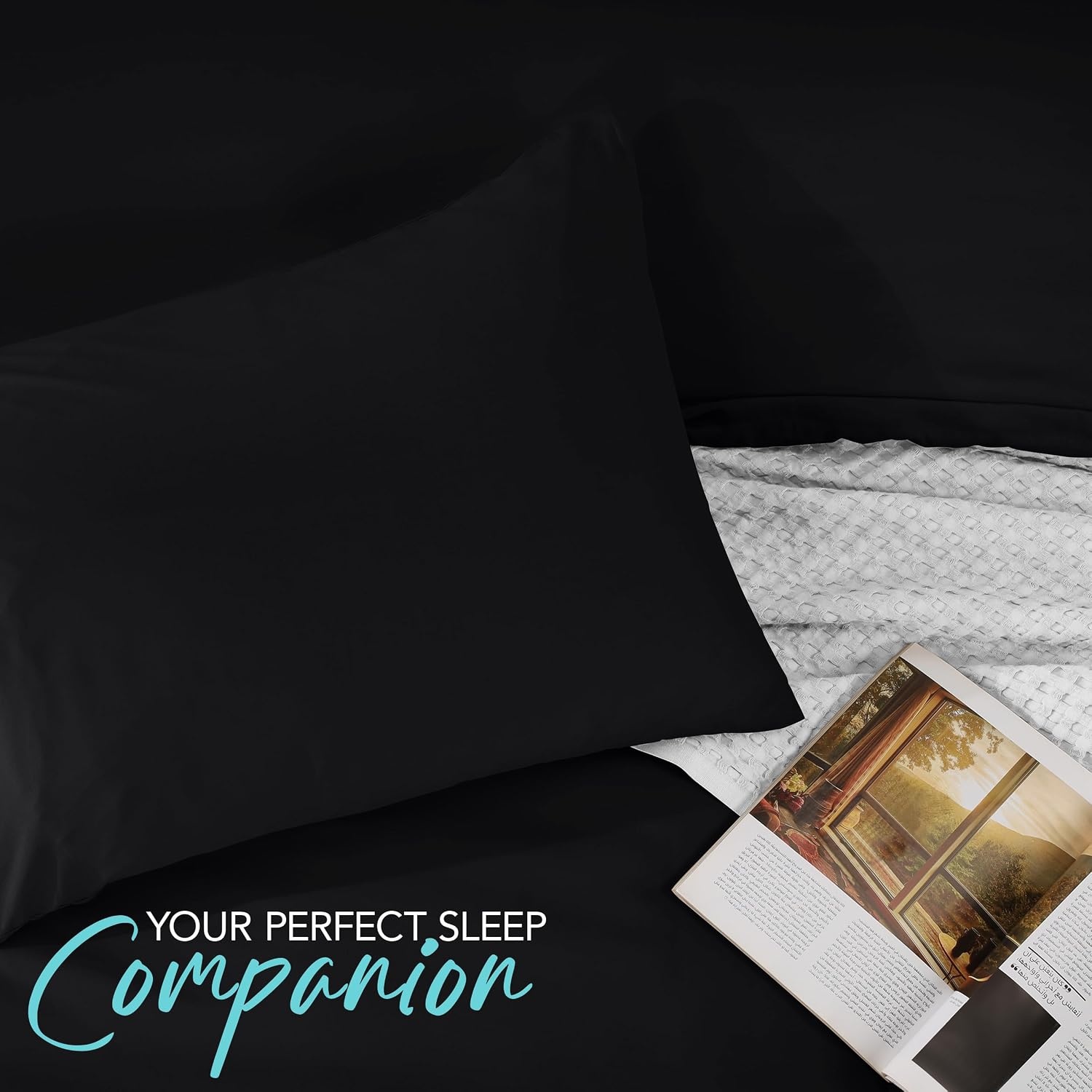 image:imageUtopia Bedding Bettwsche 135x200 cm 1 Kissenbezug 80x80 cm BlaugrnSchwarz