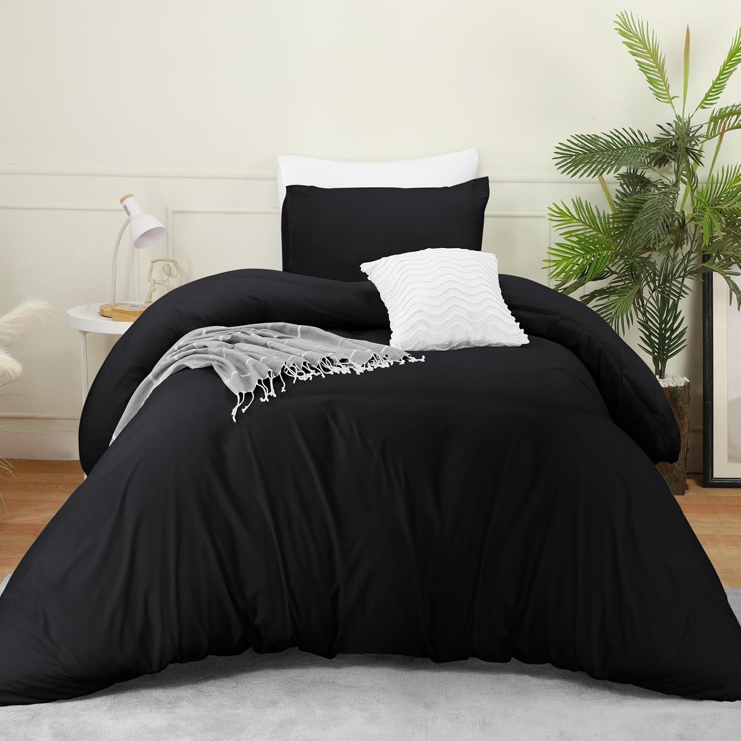 image:imageUtopia Bedding Bettwsche 135x200 cm 1 Kissenbezug 80x80 cm BlaugrnSchwarz