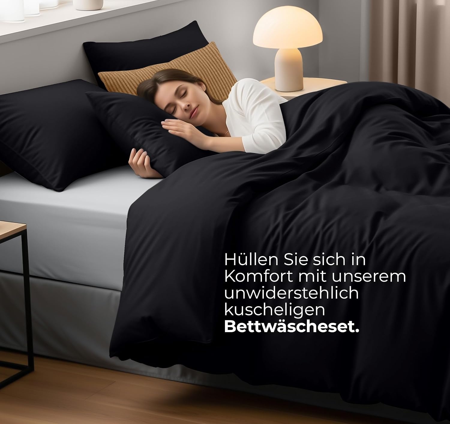image:imageUtopia Bedding Bettwsche 135x200 cm 1 Kissenbezug 80x80 cm BlaugrnSchwarz