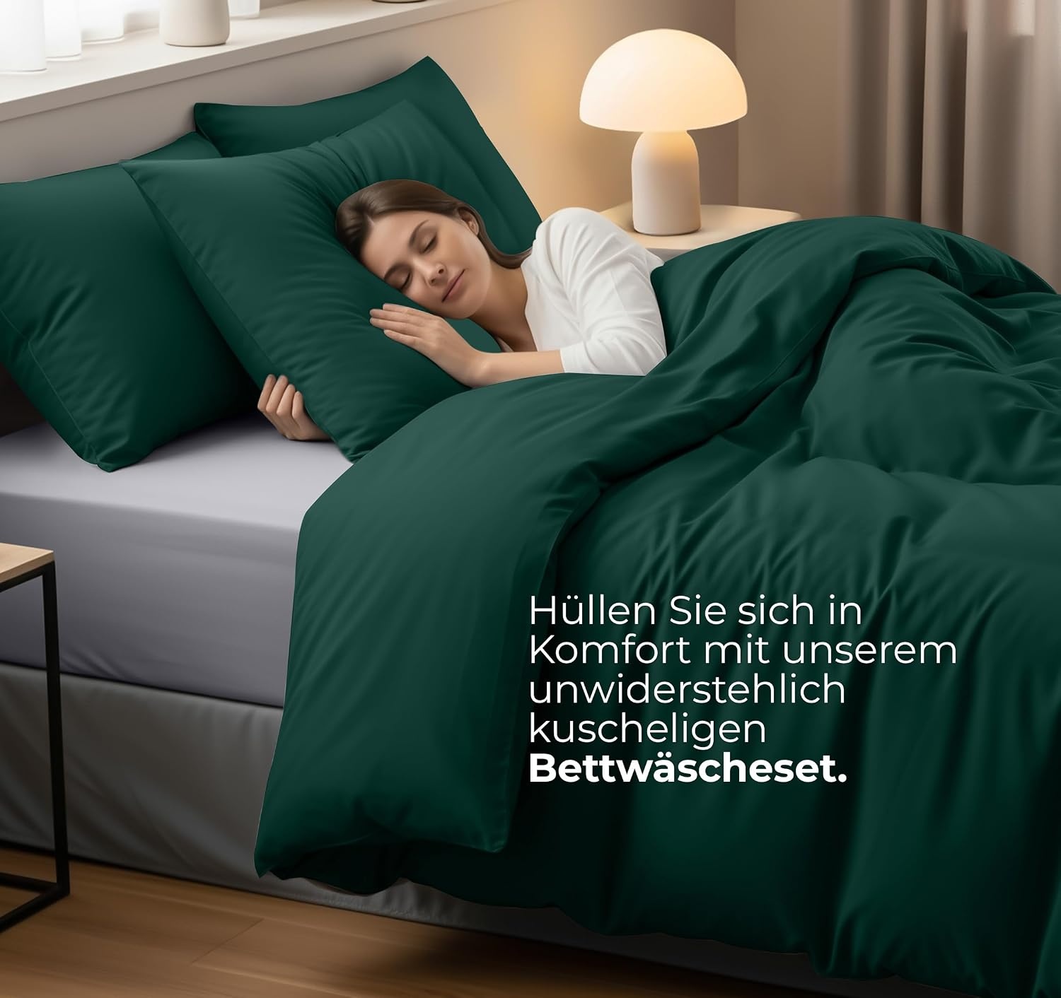 image:imageUtopia Bedding Bettwsche 135x200 cm 1 Kissenbezug 80x80 cm BlaugrnSmaragd