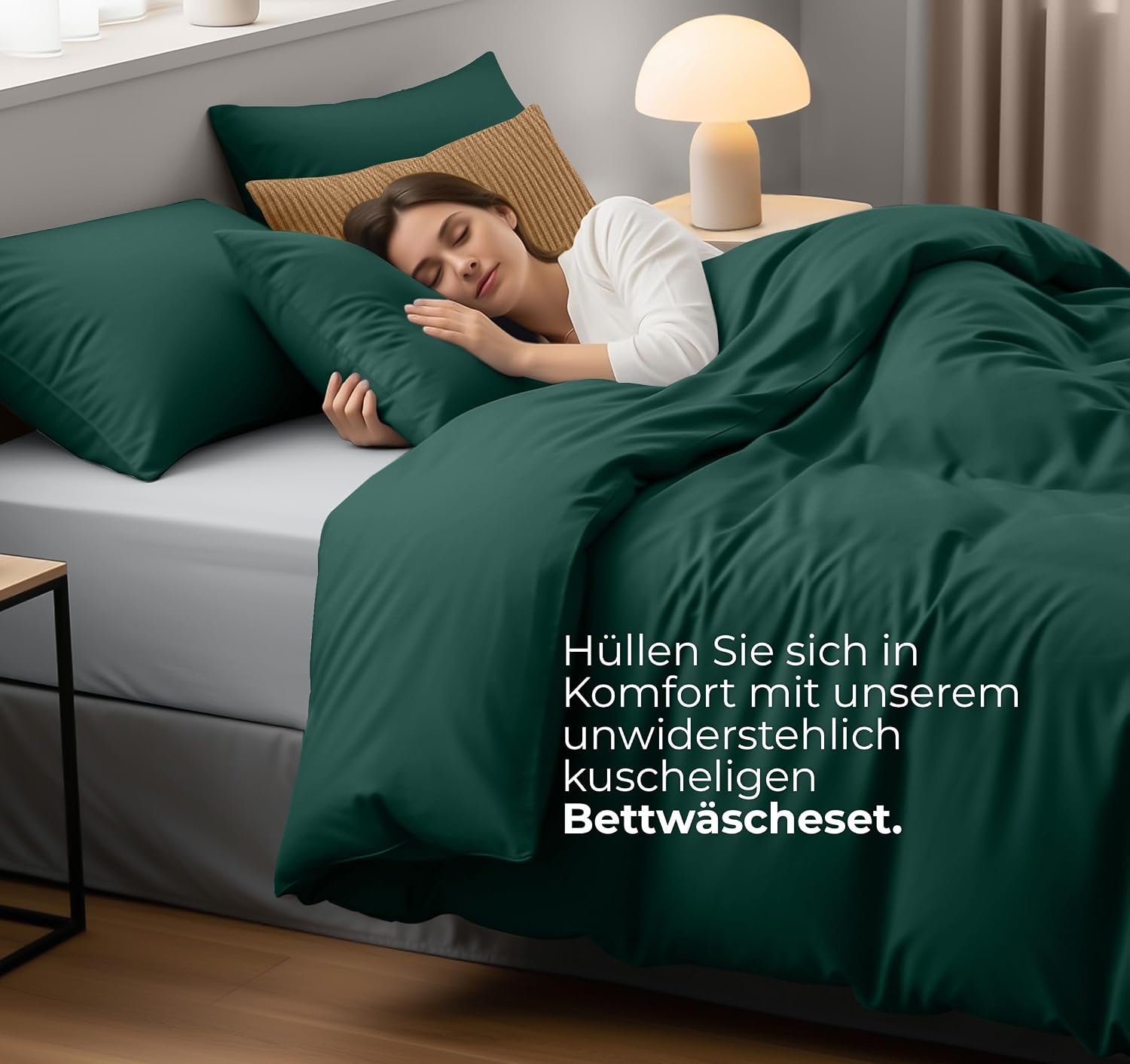 image:imageUtopia Bedding Bettwsche 135x200 cm 1 Kissenbezug 80x80 cm BlaugrnSmaragd