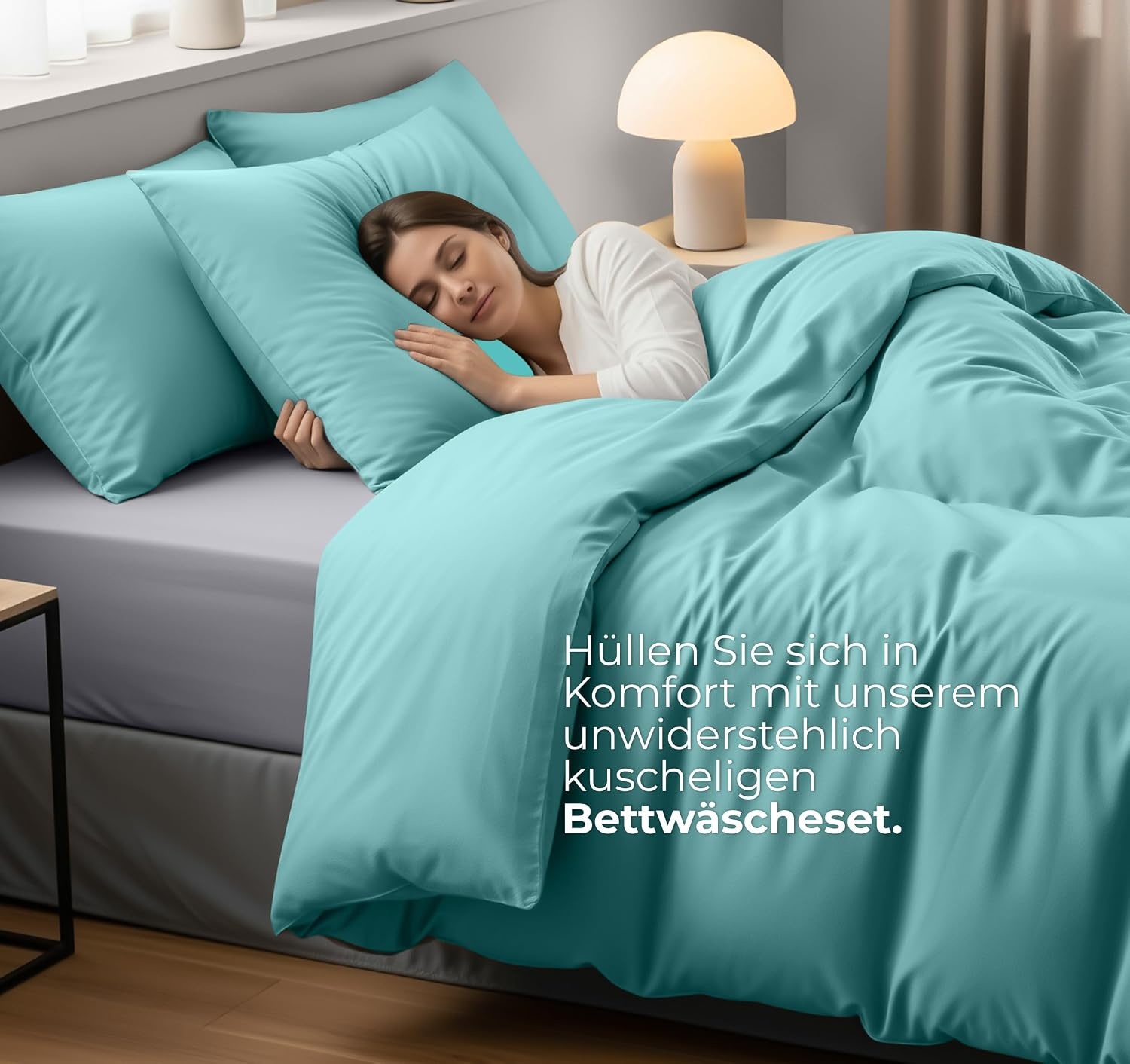 image:imageUtopia Bedding Bettwsche 135x200 cm 1 Kissenbezug 80x80 cm BlaugrnSpa Blau
