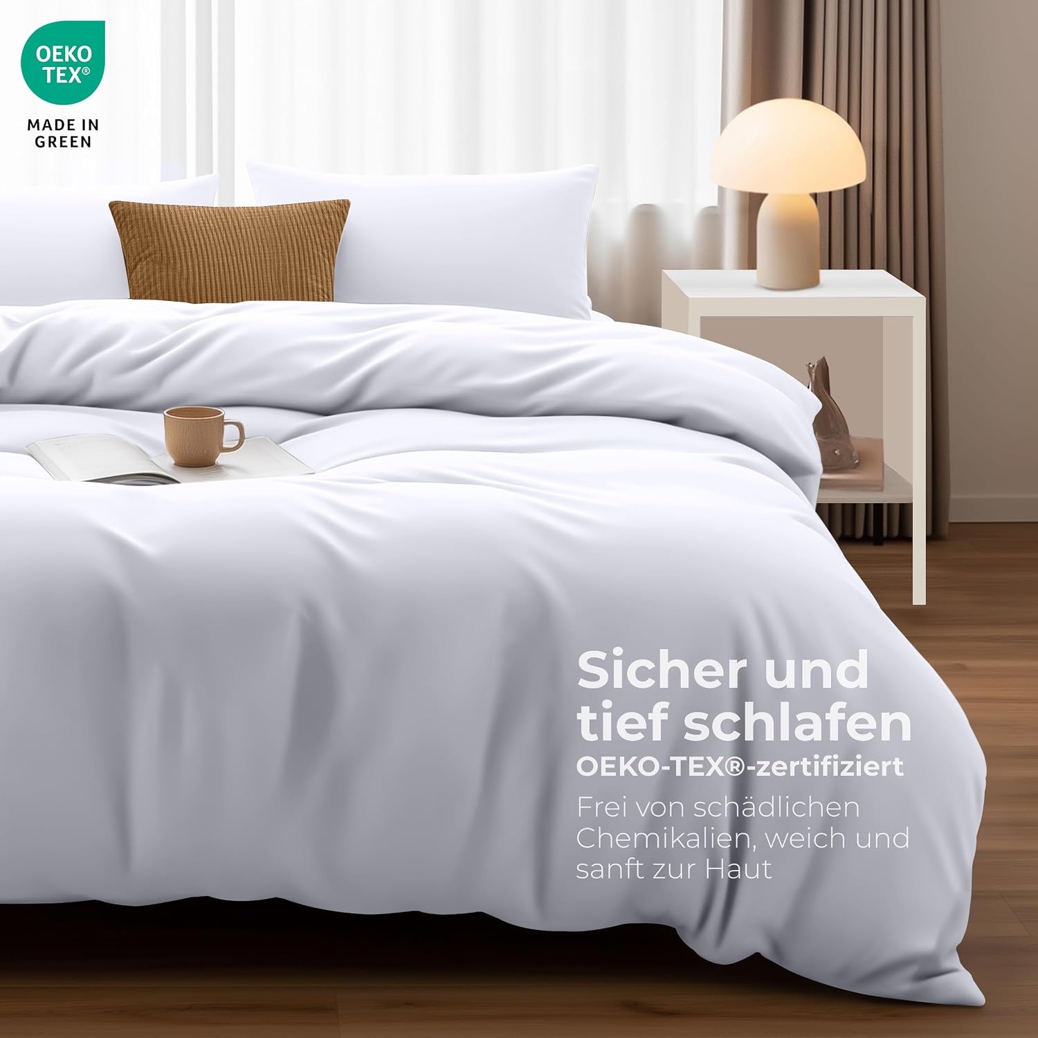 image:imageUtopia Bedding Bettwsche 135x200 cm 1 Kissenbezug 80x80 cm BlaugrnWei