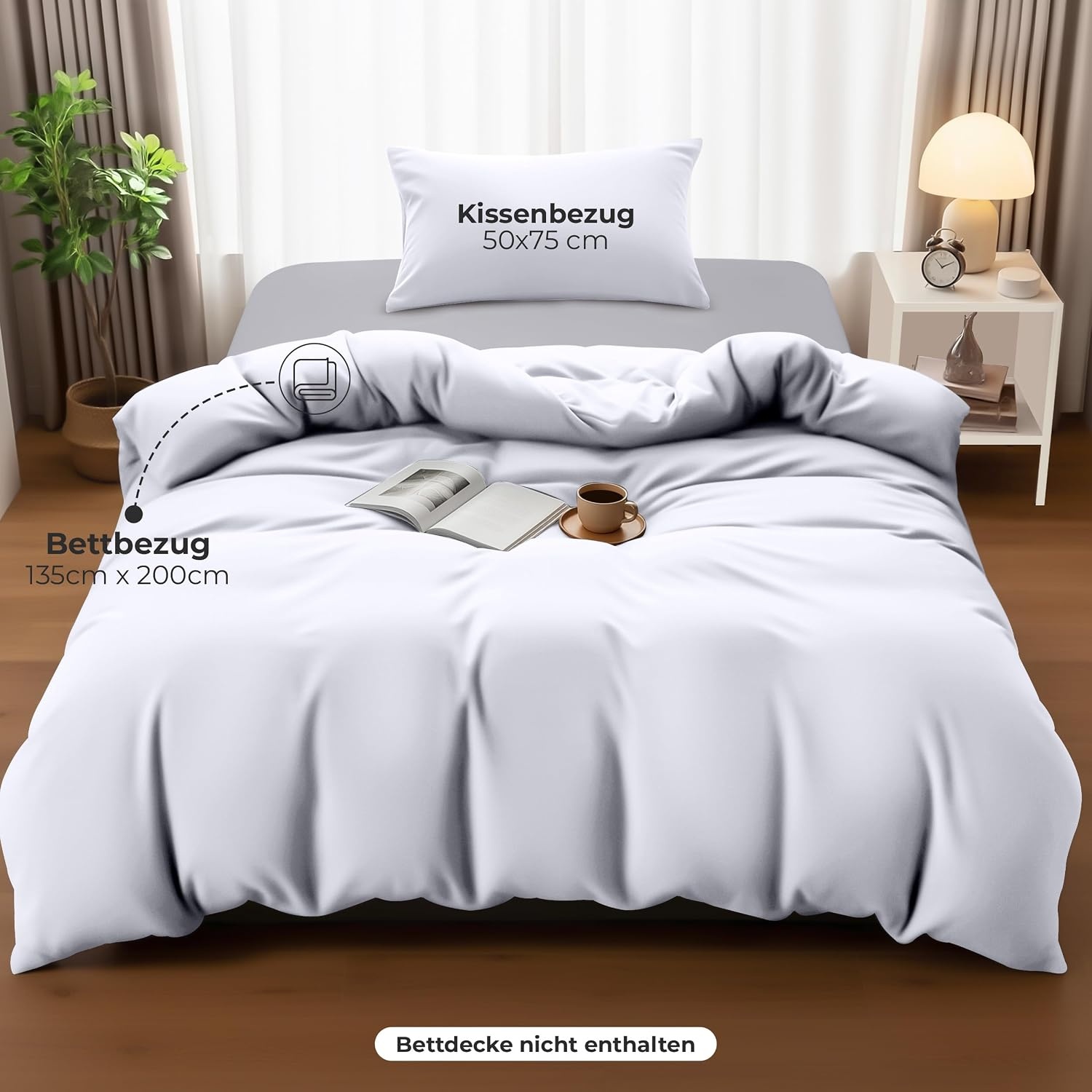 image:imageUtopia Bedding Bettwsche 135x200 cm 1 Kissenbezug 80x80 cm BlaugrnWei
