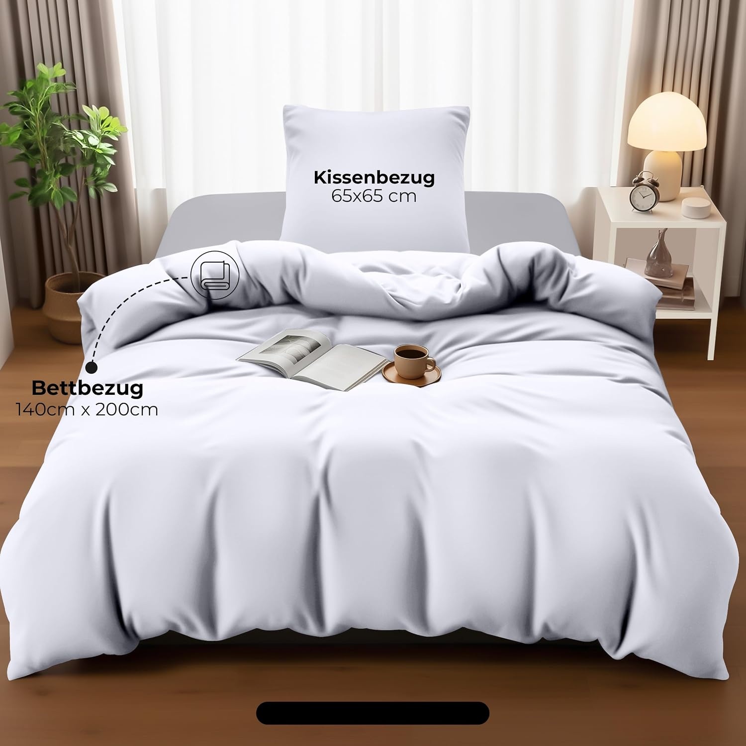 image:imageUtopia Bedding Bettwsche 135x200 cm 1 Kissenbezug 80x80 cm BlaugrnWei
