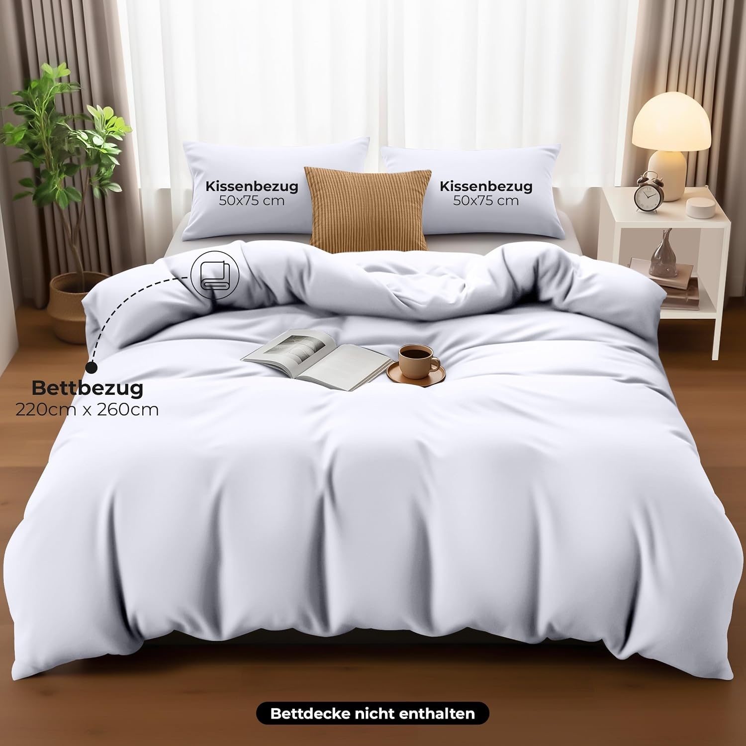 image:imageUtopia Bedding Bettwsche 135x200 cm 1 Kissenbezug 80x80 cm BlaugrnWei