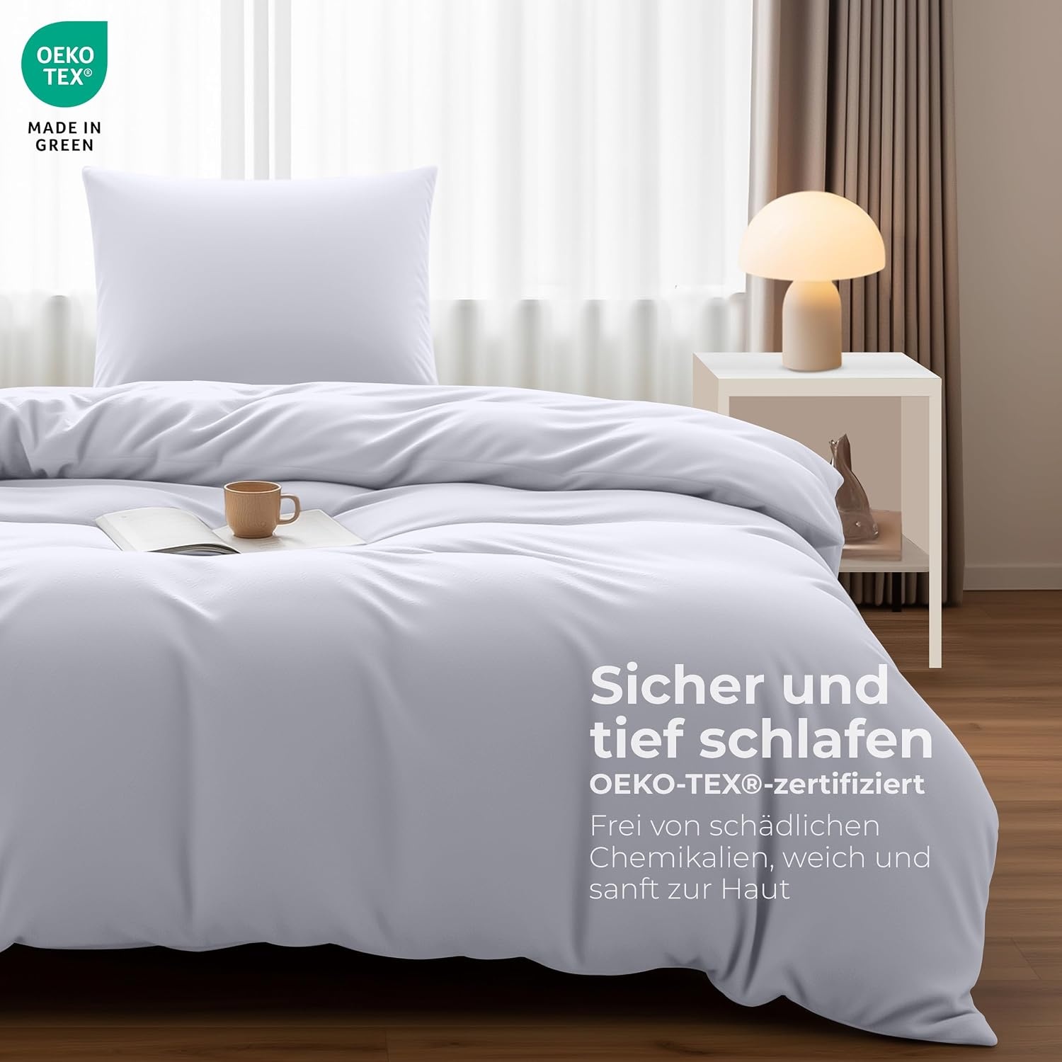 image:imageUtopia Bedding Bettwsche 135x200 cm 1 Kissenbezug 80x80 cm BlaugrnWei