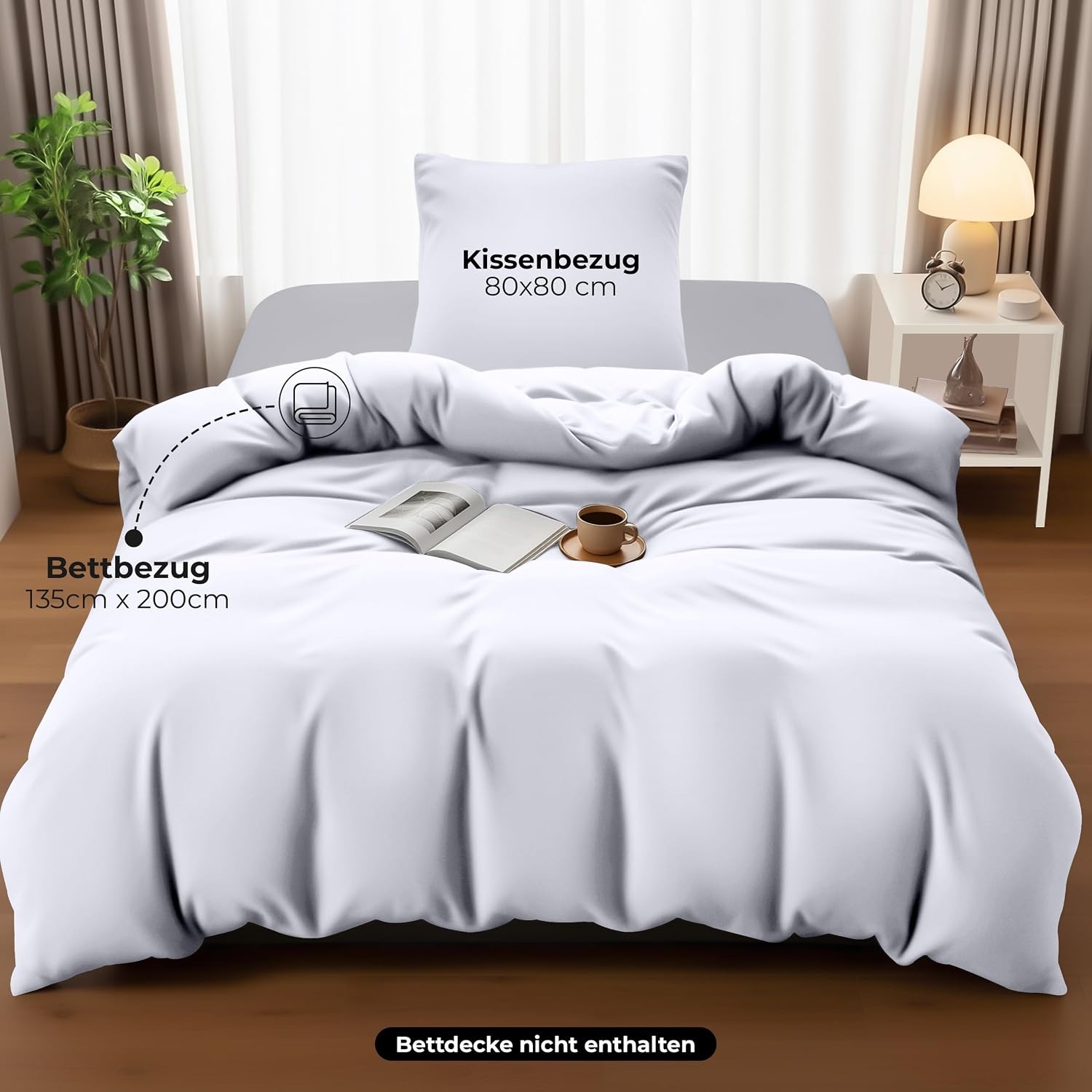 image:imageUtopia Bedding Bettwsche 135x200 cm 1 Kissenbezug 80x80 cm BlaugrnWei